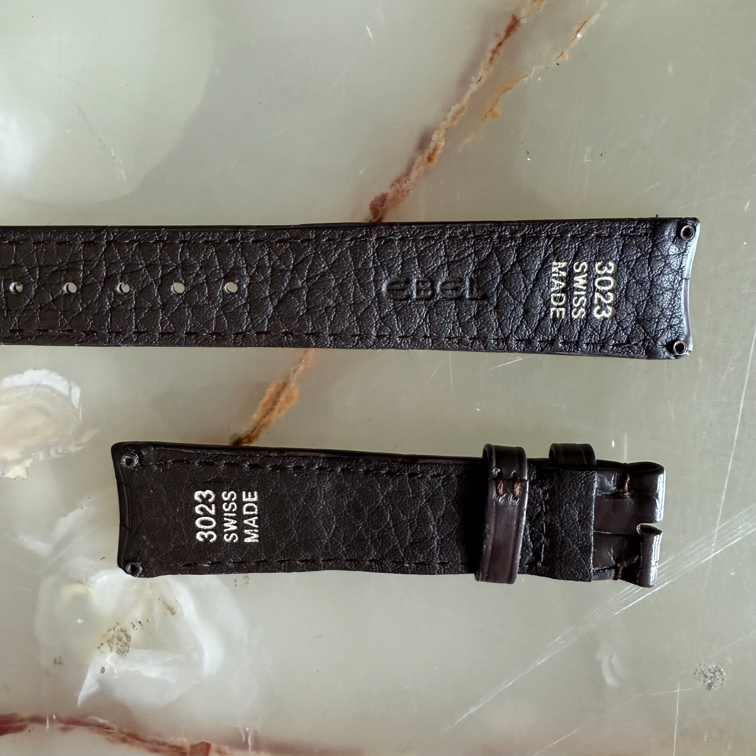Authentic Ebel Brown Crocodile Watch Strap Band 18mm 3023