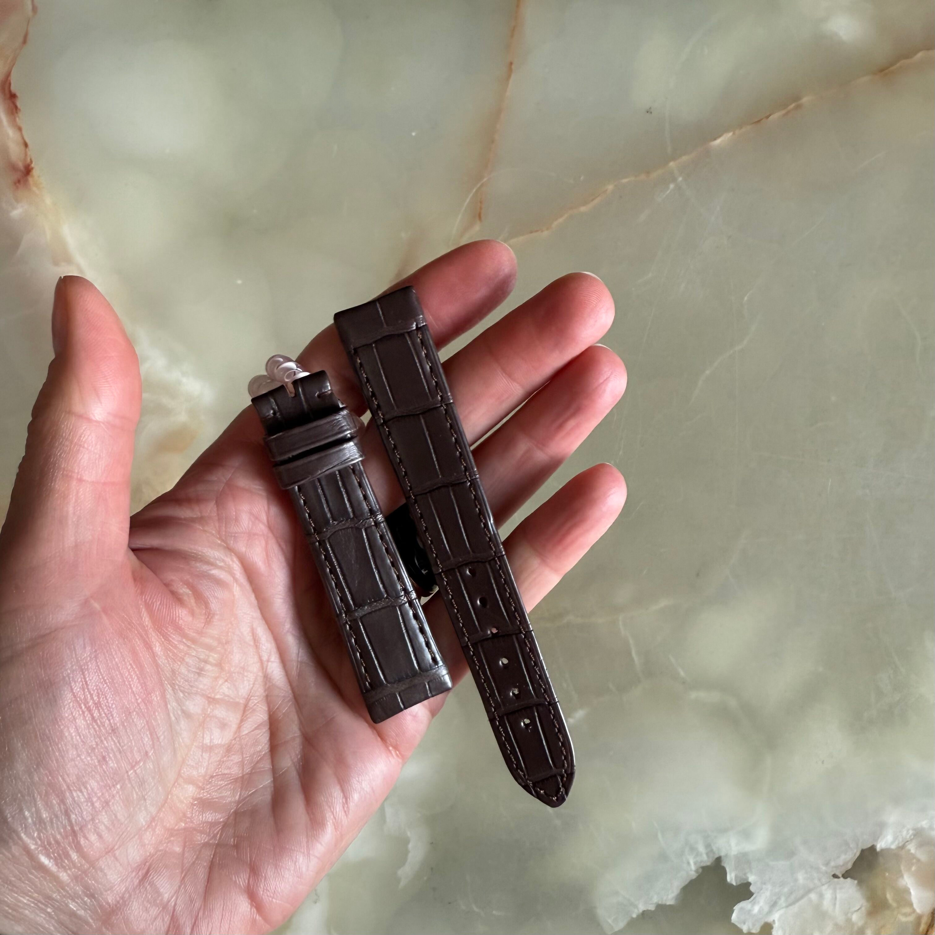 Authentic Ebel Brown Crocodile Watch Strap Band 18mm 3023