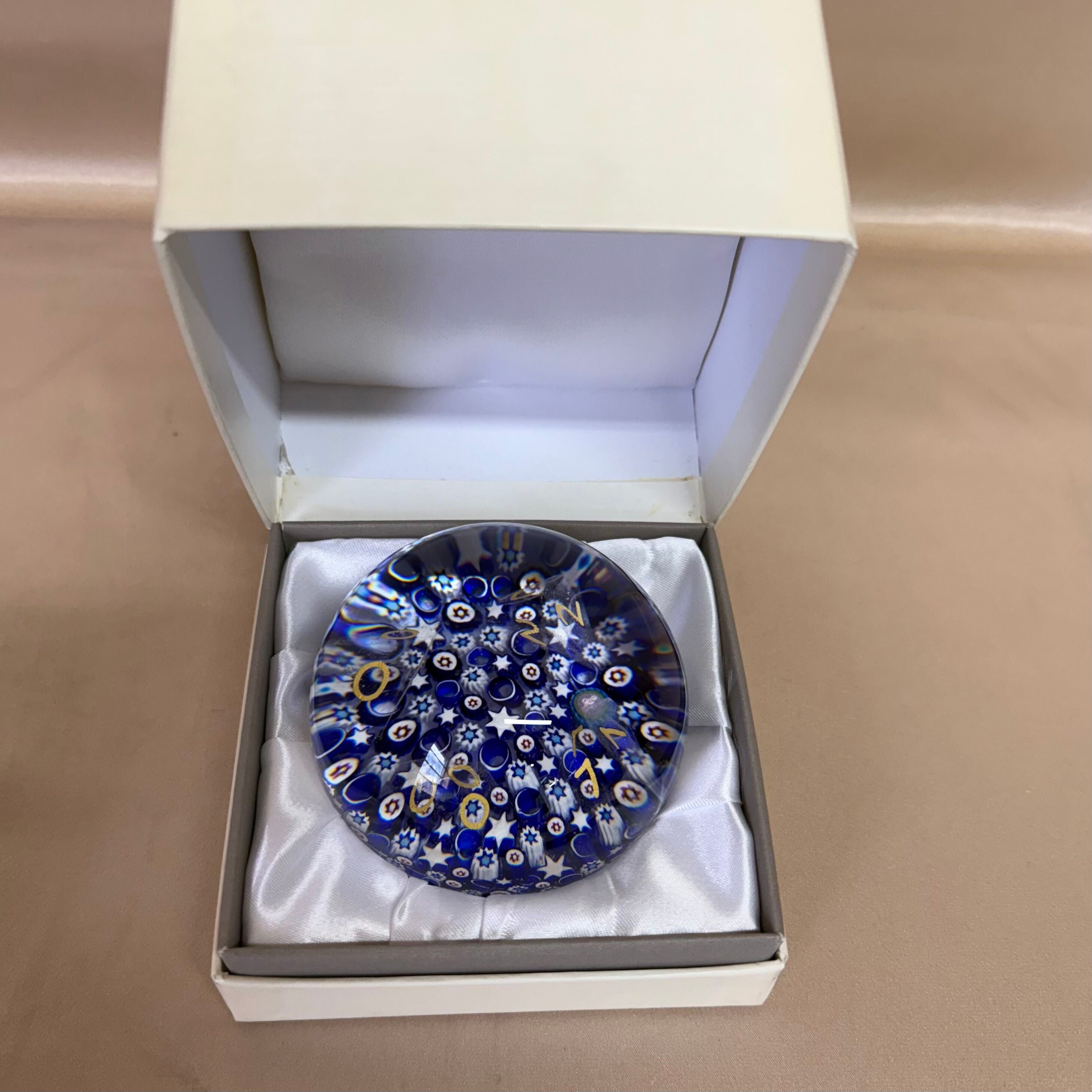 2001 Limited Edition Saint-Louis Crystal Bleu Du Ciel Paperweight