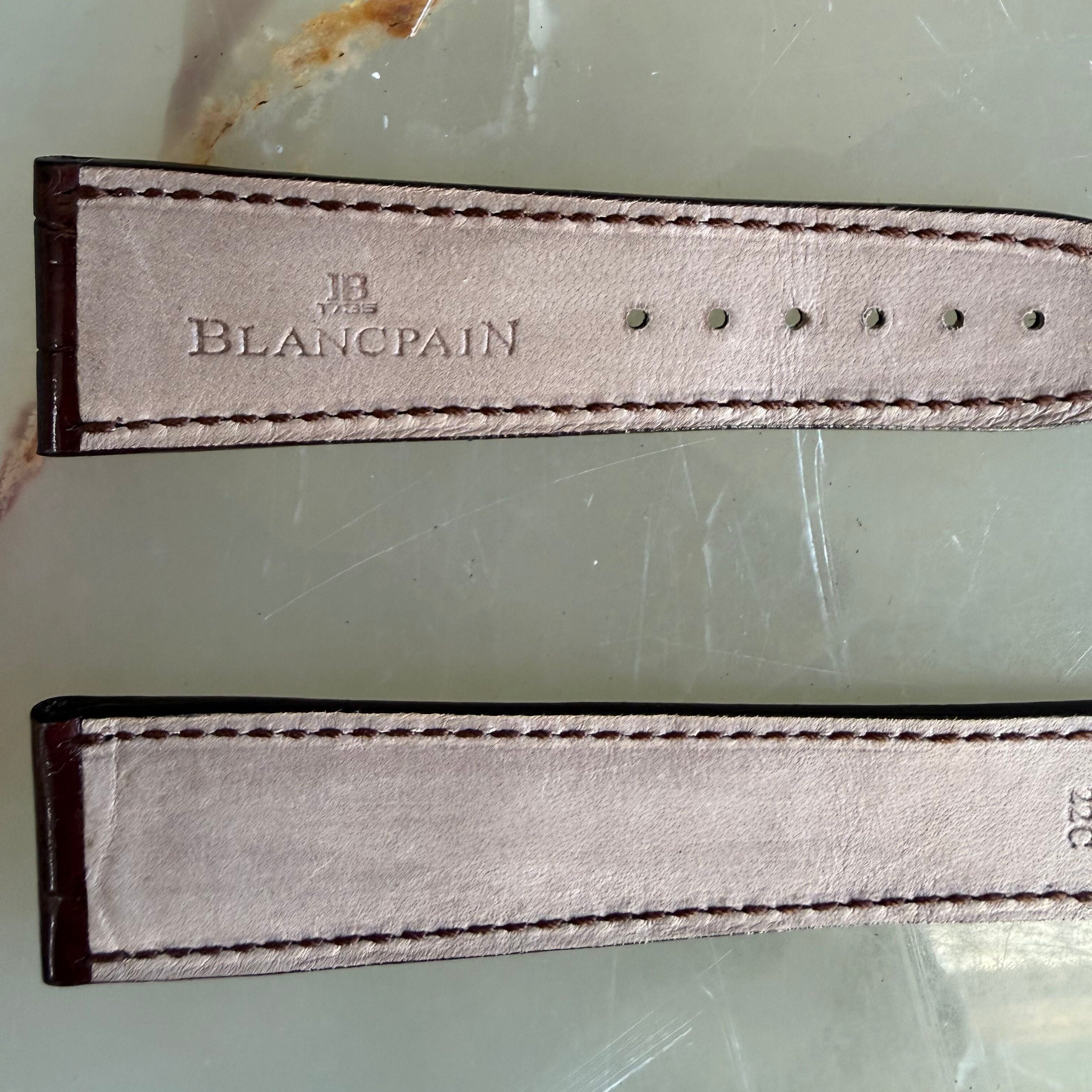 Authentic Blancpain Brown Alligator Watch Band Strap 22mm