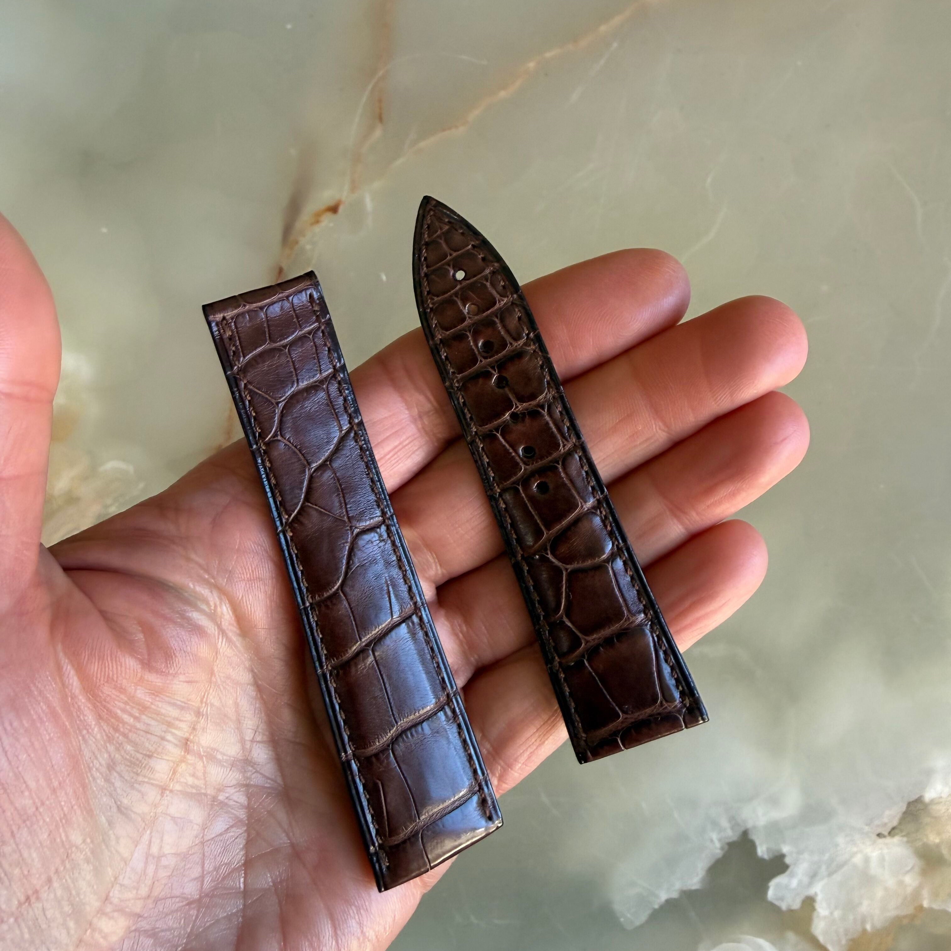 Authentic Blancpain Brown Alligator Watch Band Strap 22mm