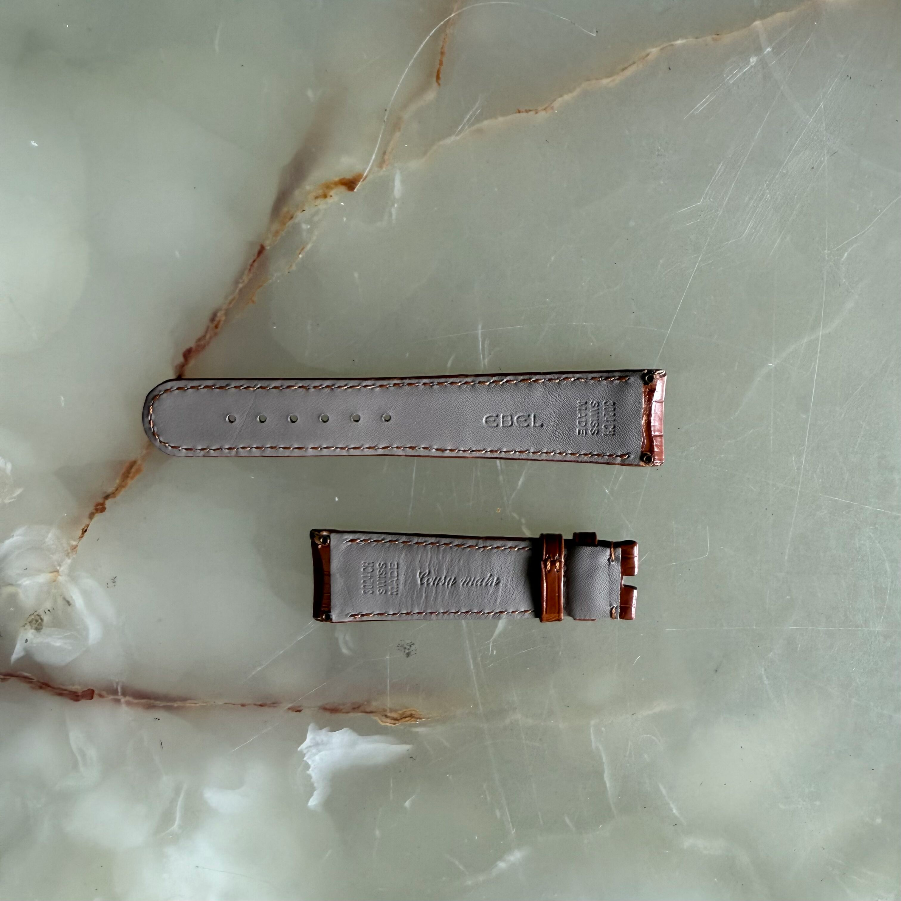 Authentic Ebel Brown Crocodile Watch Strap Band 20mm 3024CH