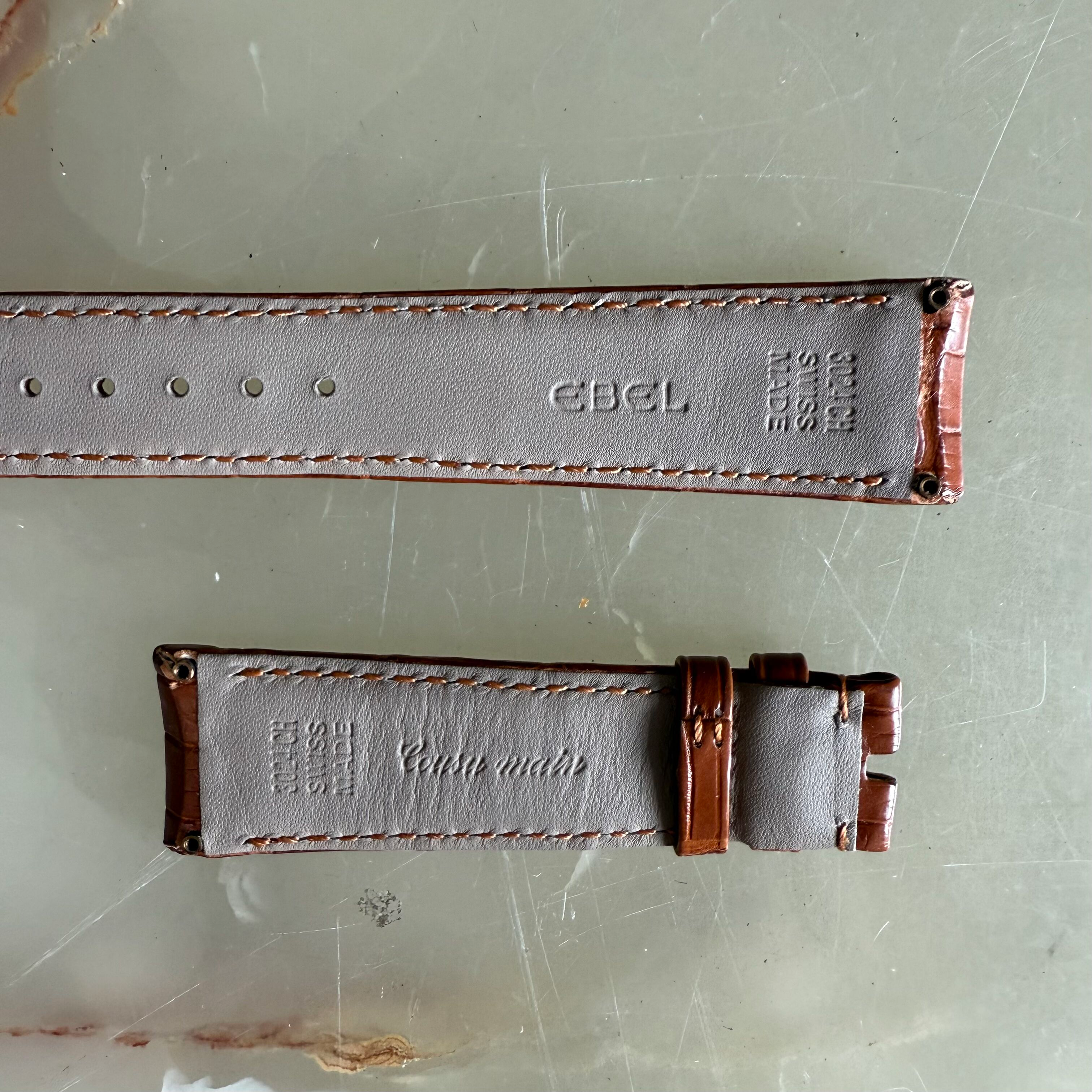 Authentic Ebel Brown Crocodile Watch Strap Band 20mm 3024CH