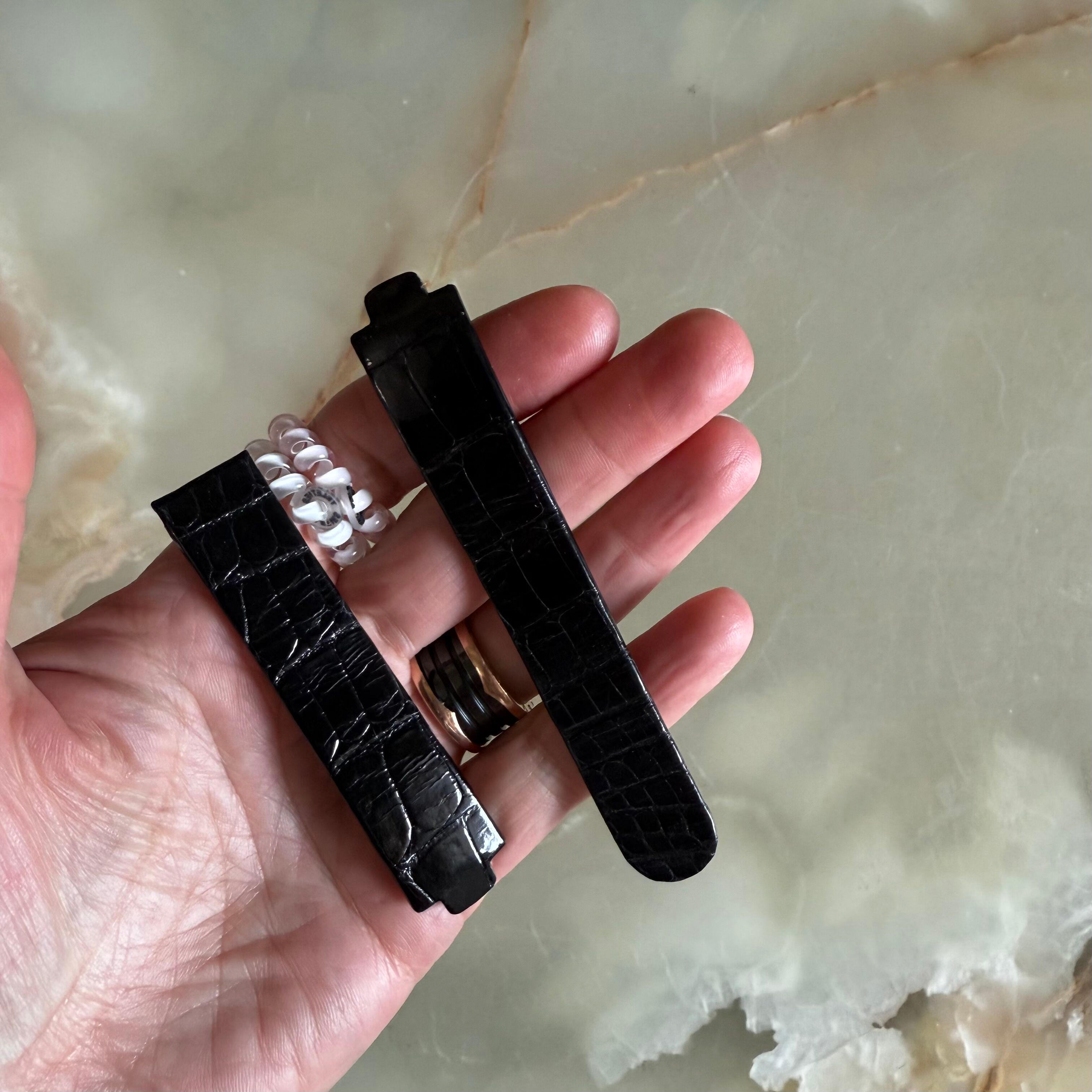 Authentic Ebel Black Alligator Watch Strap Band 17mm 35G3