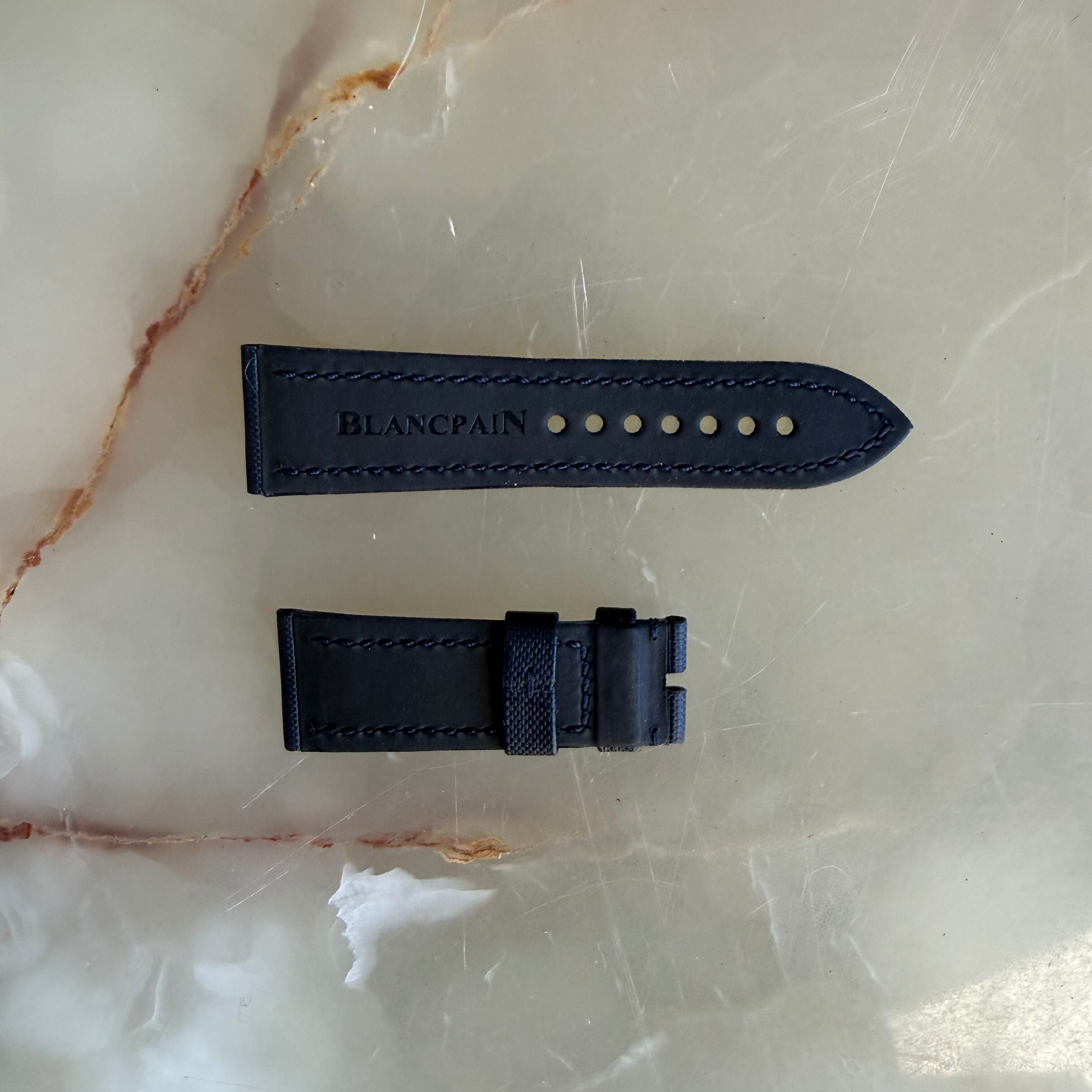 Authentic Blancpain Navy Blue Rubber Watch Strap Band 23mm