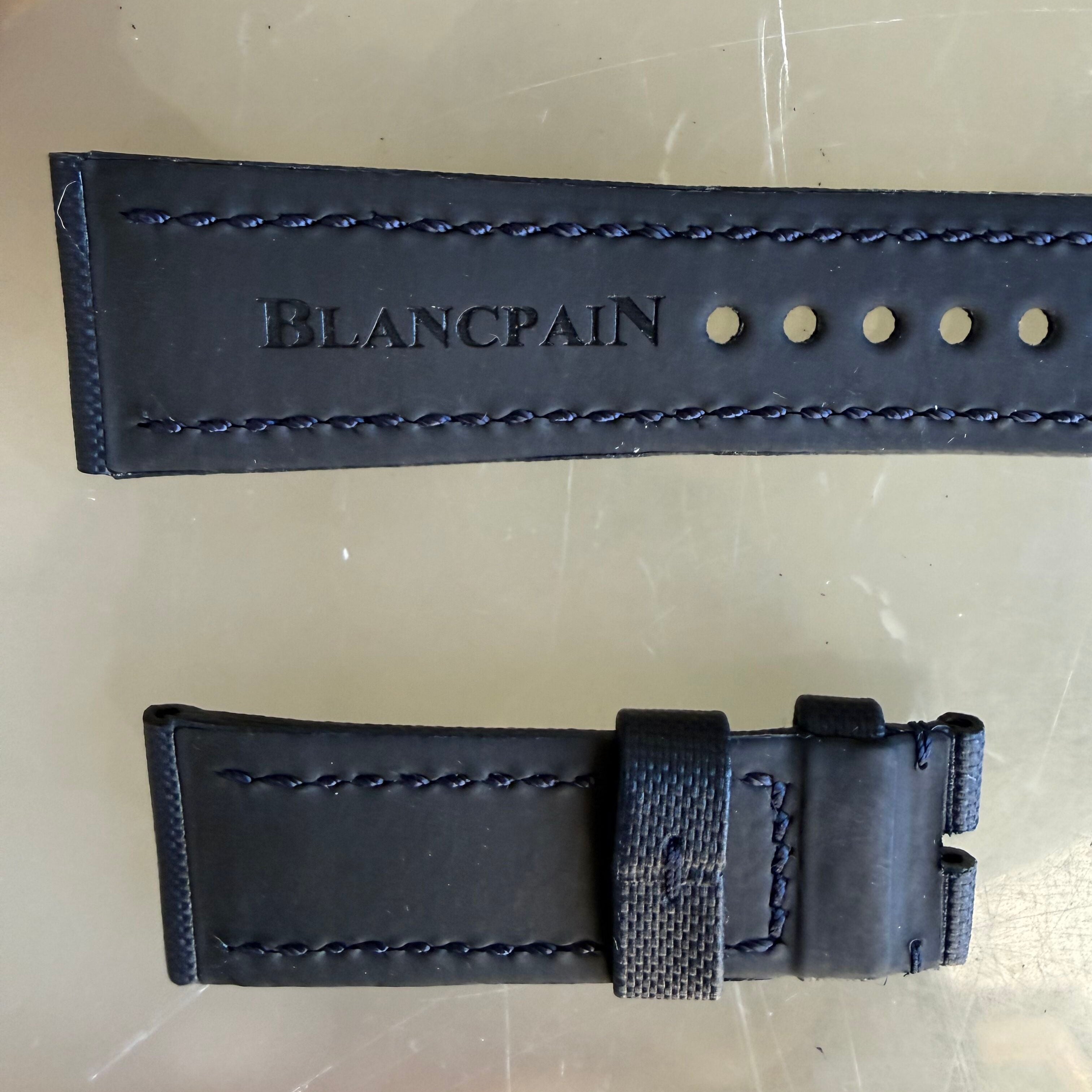 Authentic Blancpain Navy Blue Rubber Watch Strap Band 23mm
