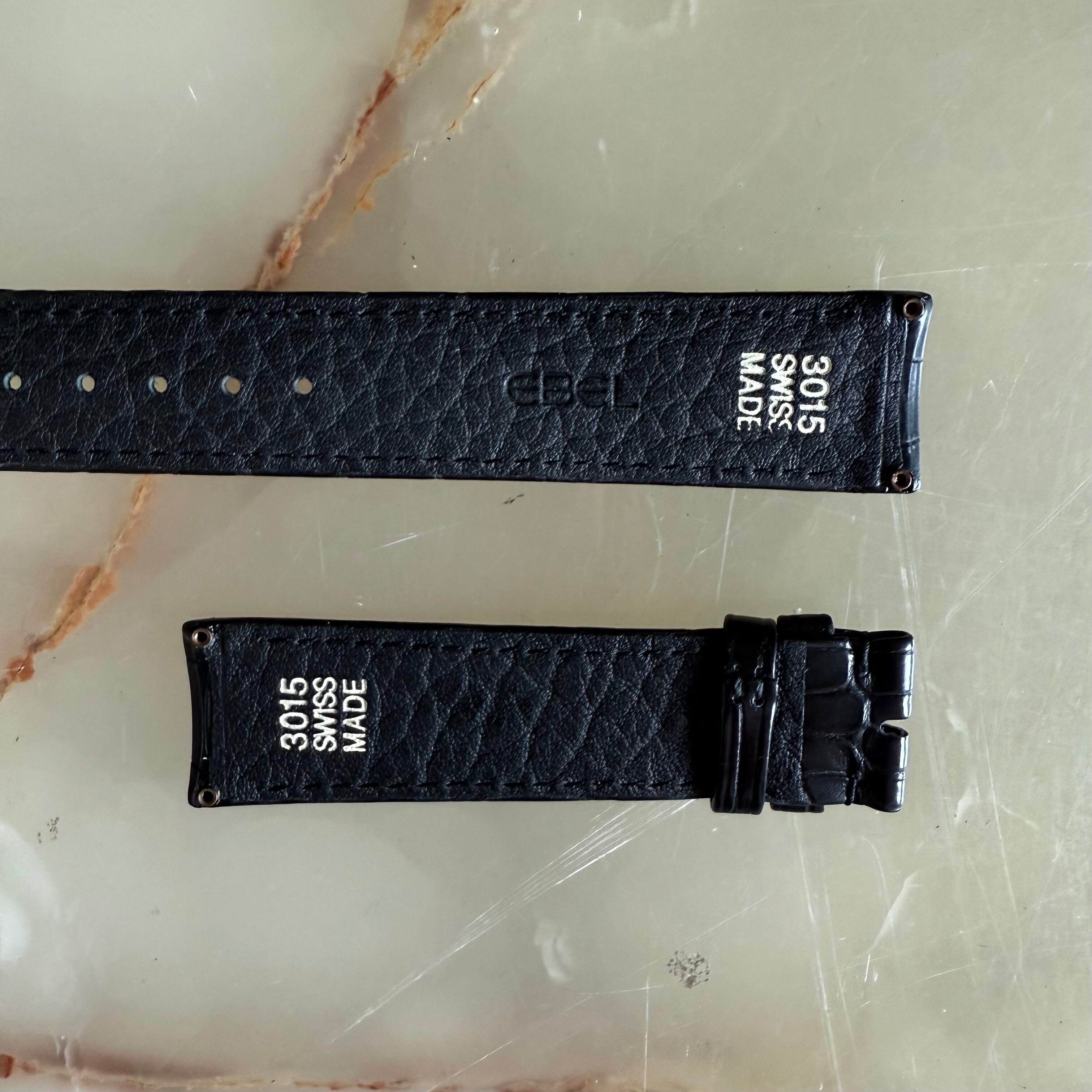 Authentic Ebel Black Crocodile Watch Strap Band 19mm 3015