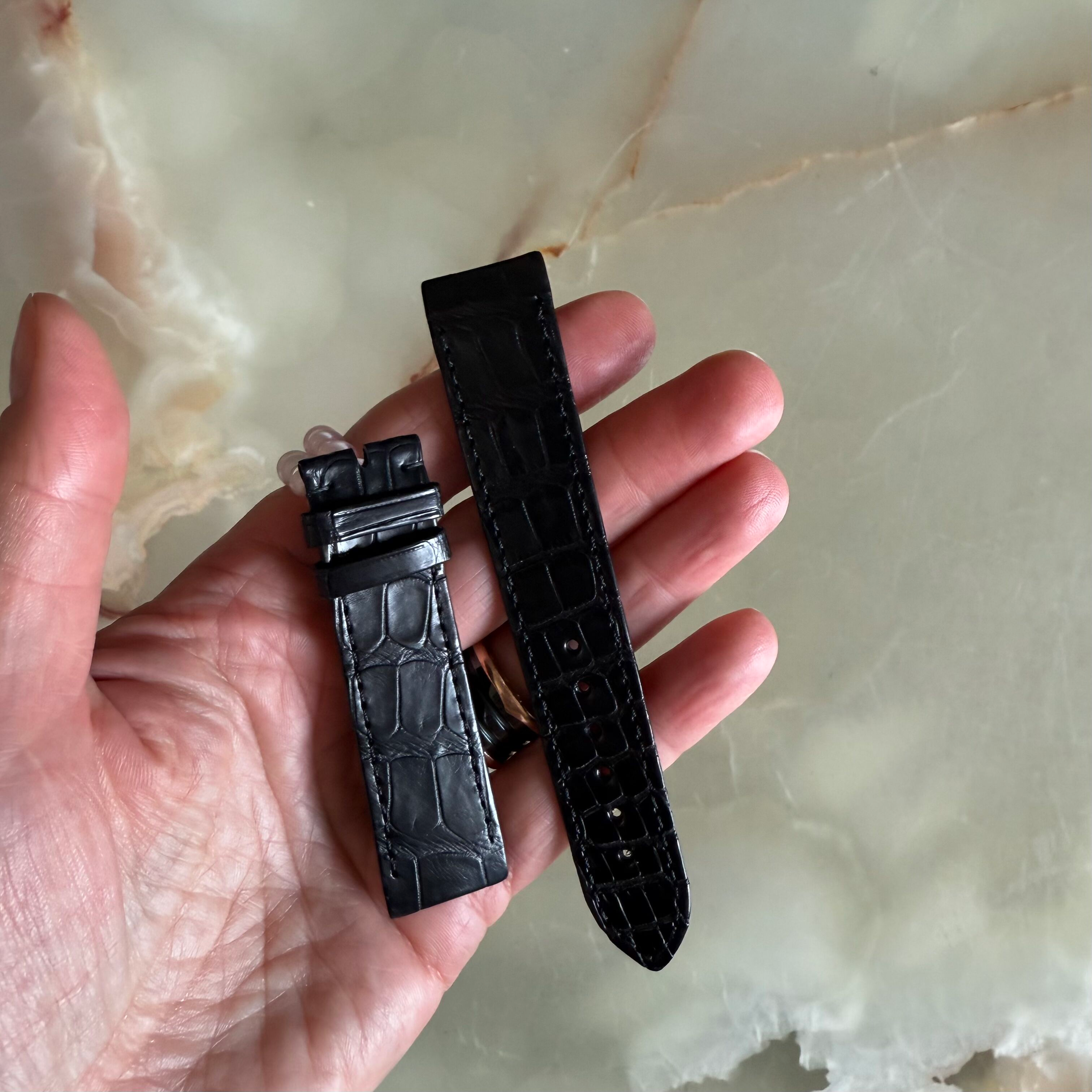 Authentic Ebel Black Crocodile Watch Strap Band 19mm 3015