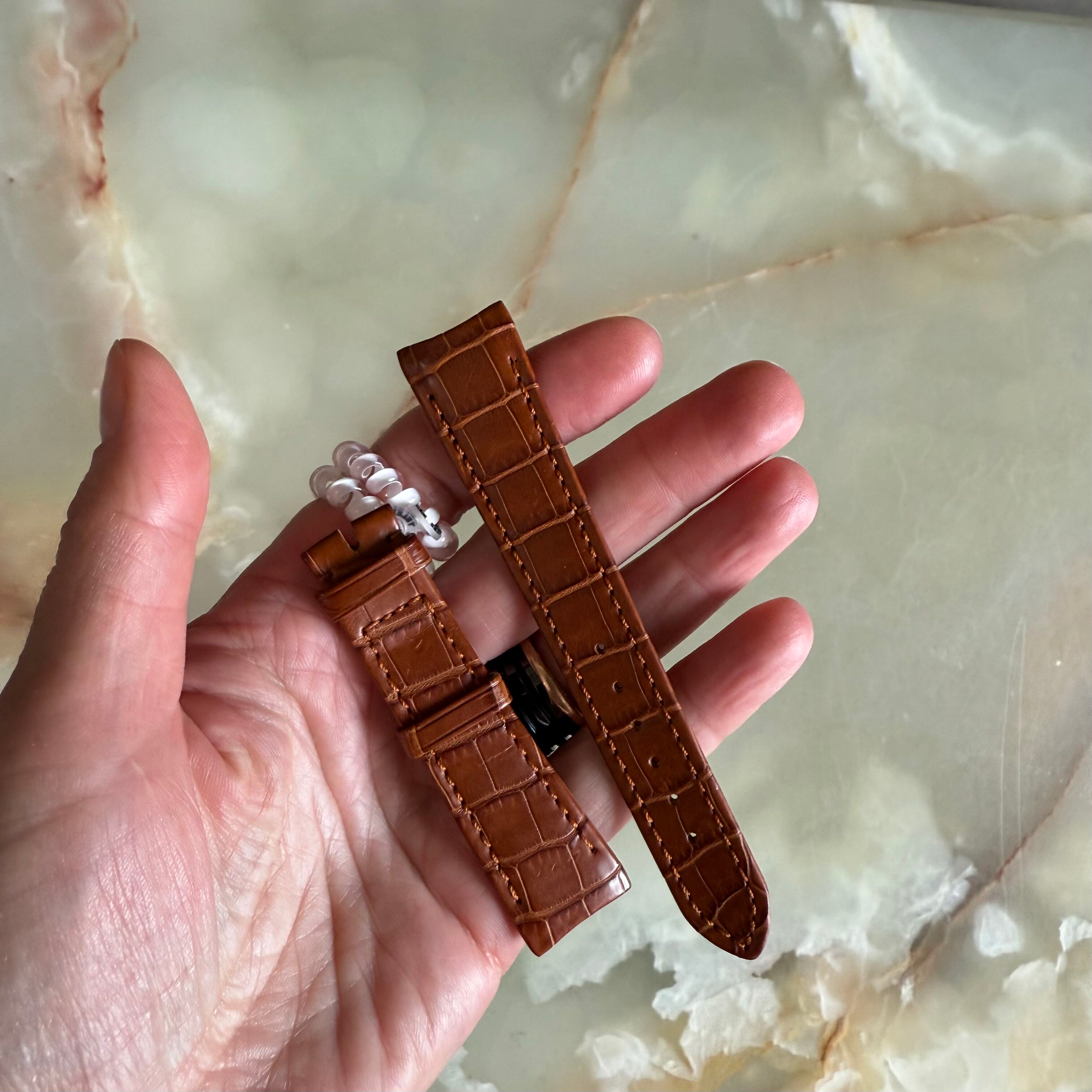 Authentic Ebel Sport Brown Crocodile Watch Strap Band 20mm 3014CH