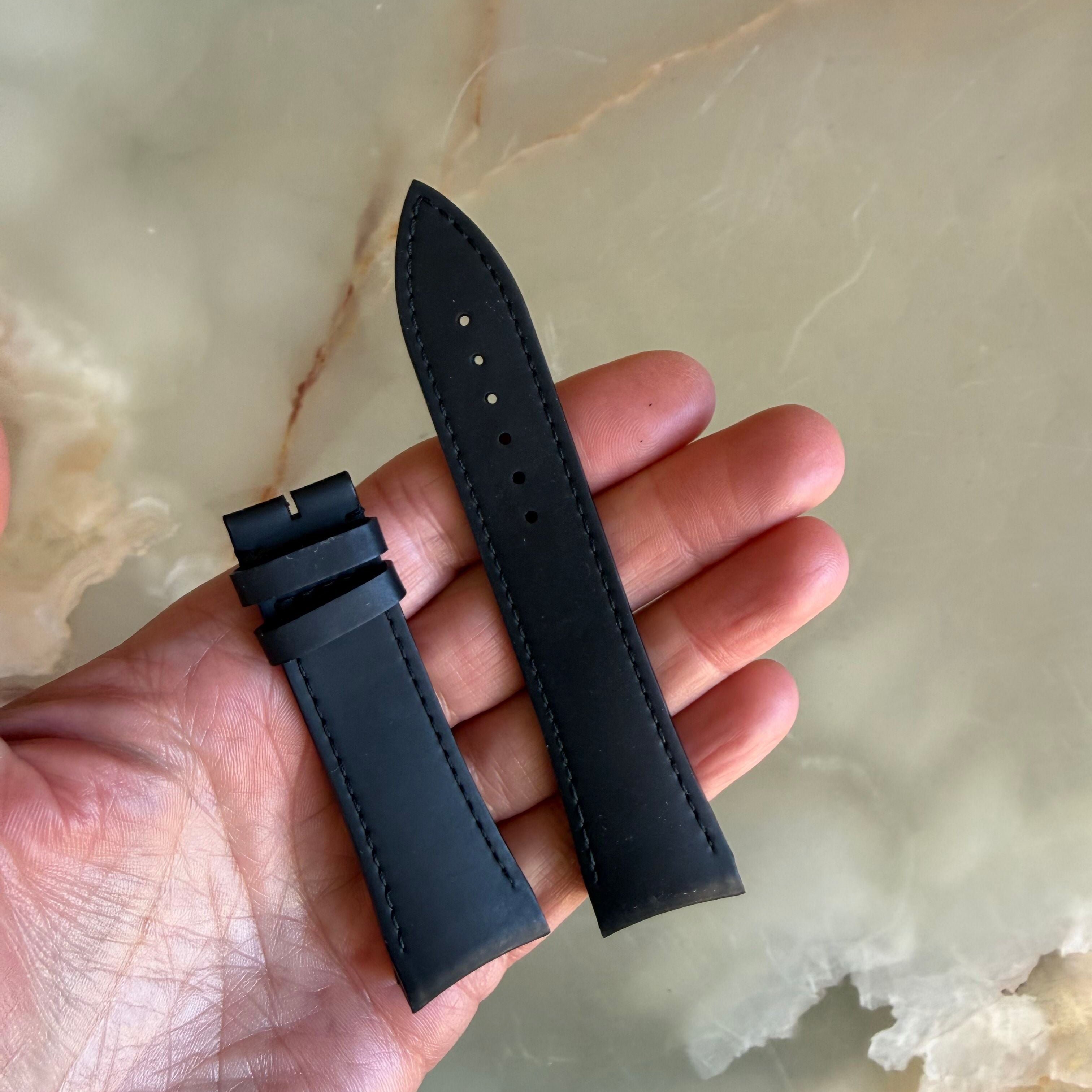 Authentic Blancpain Black Rubber Watch Strap Band 22mm