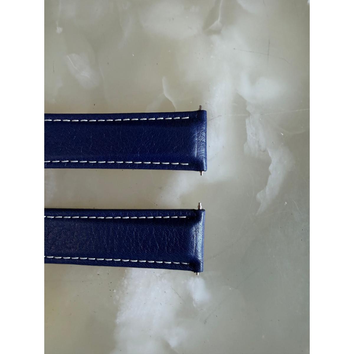 Authentic TAG Heuer Dark Blue Leather Watch Strap Band 20mm with Buckle