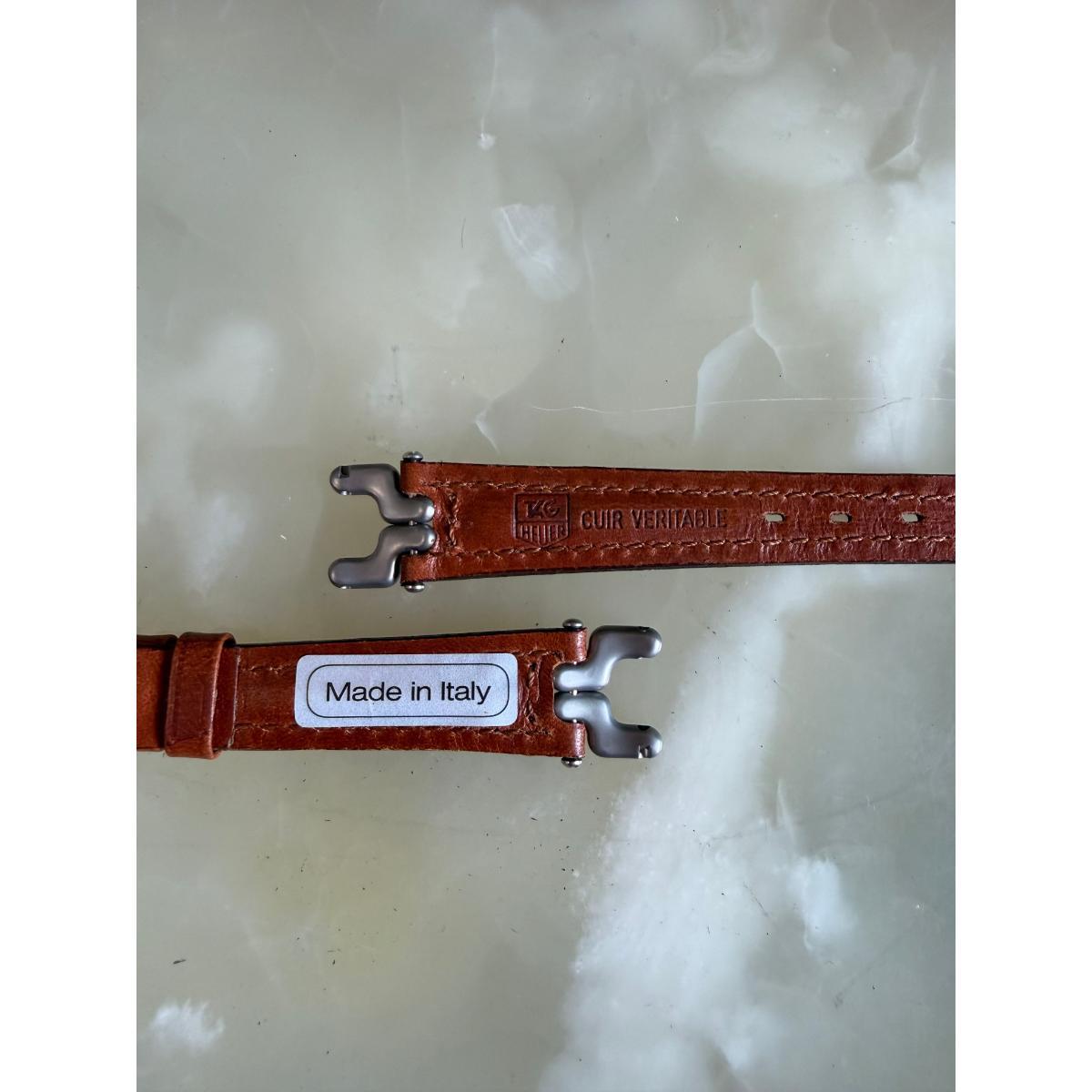 Authentic TAG Heuer SEL Brown Leather Watch Strap Band 15mm with Buckle