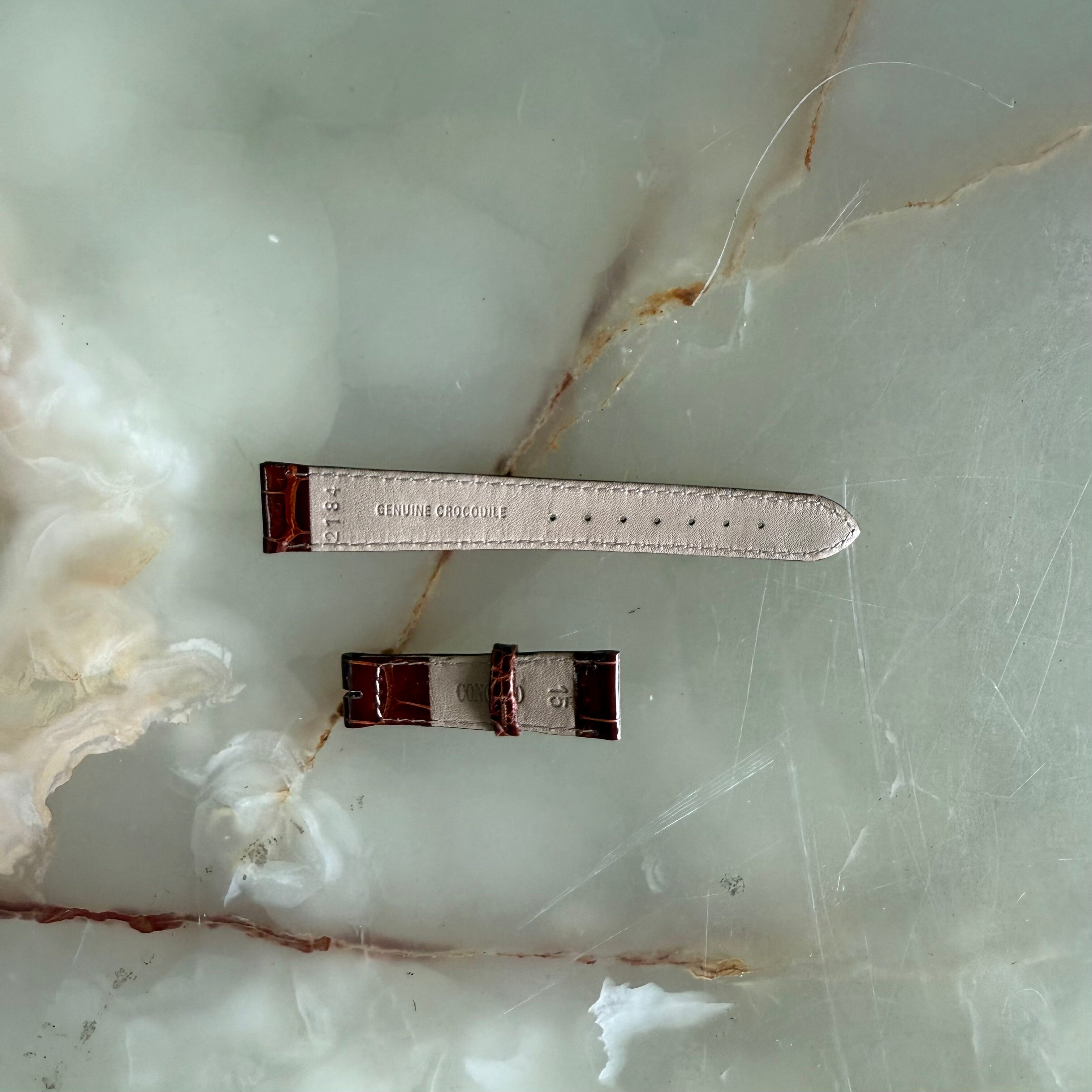 Authentic Concord Brown Crocodile Watch Strap Band 15mm 2184