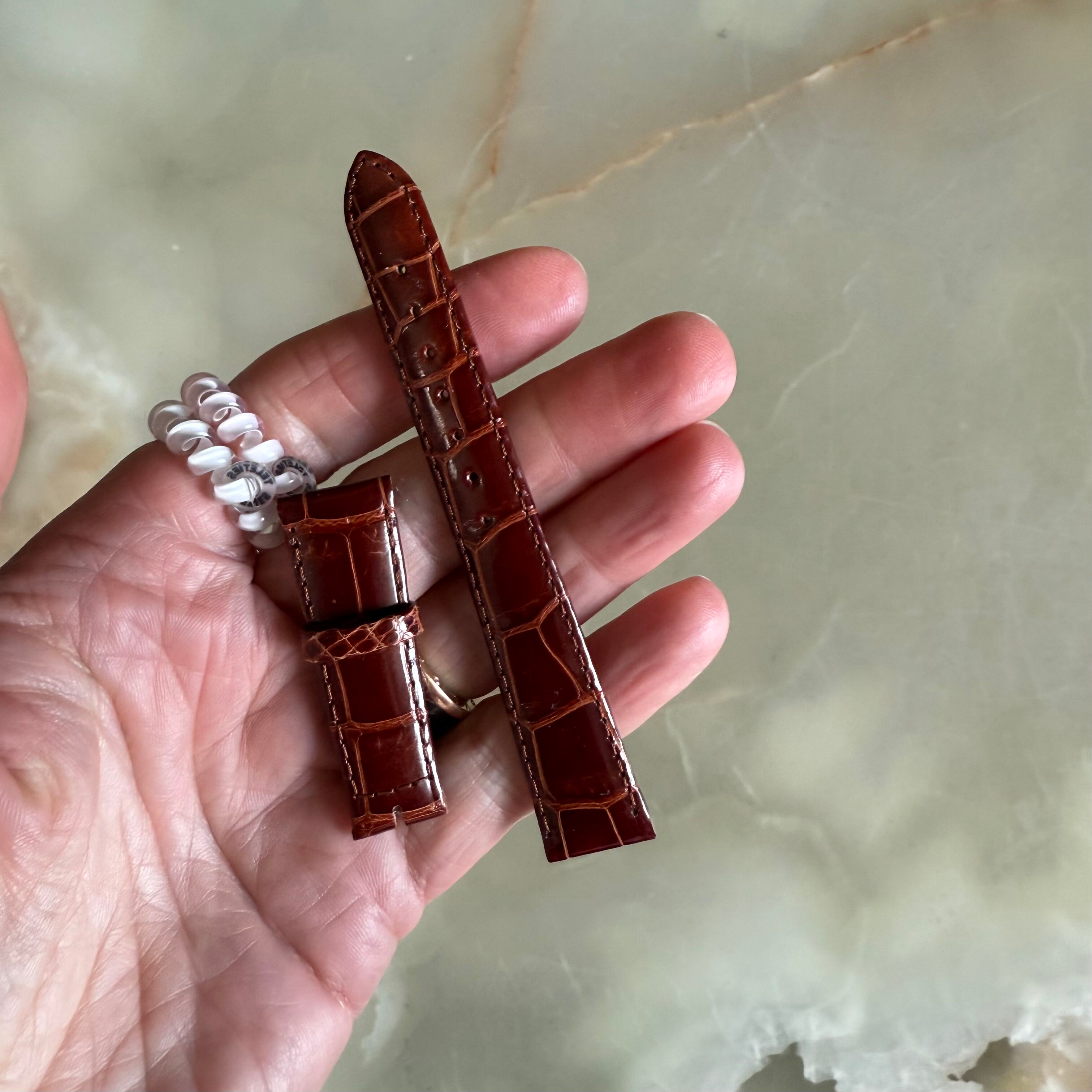 Authentic Concord Brown Crocodile Watch Strap Band 15mm 2184