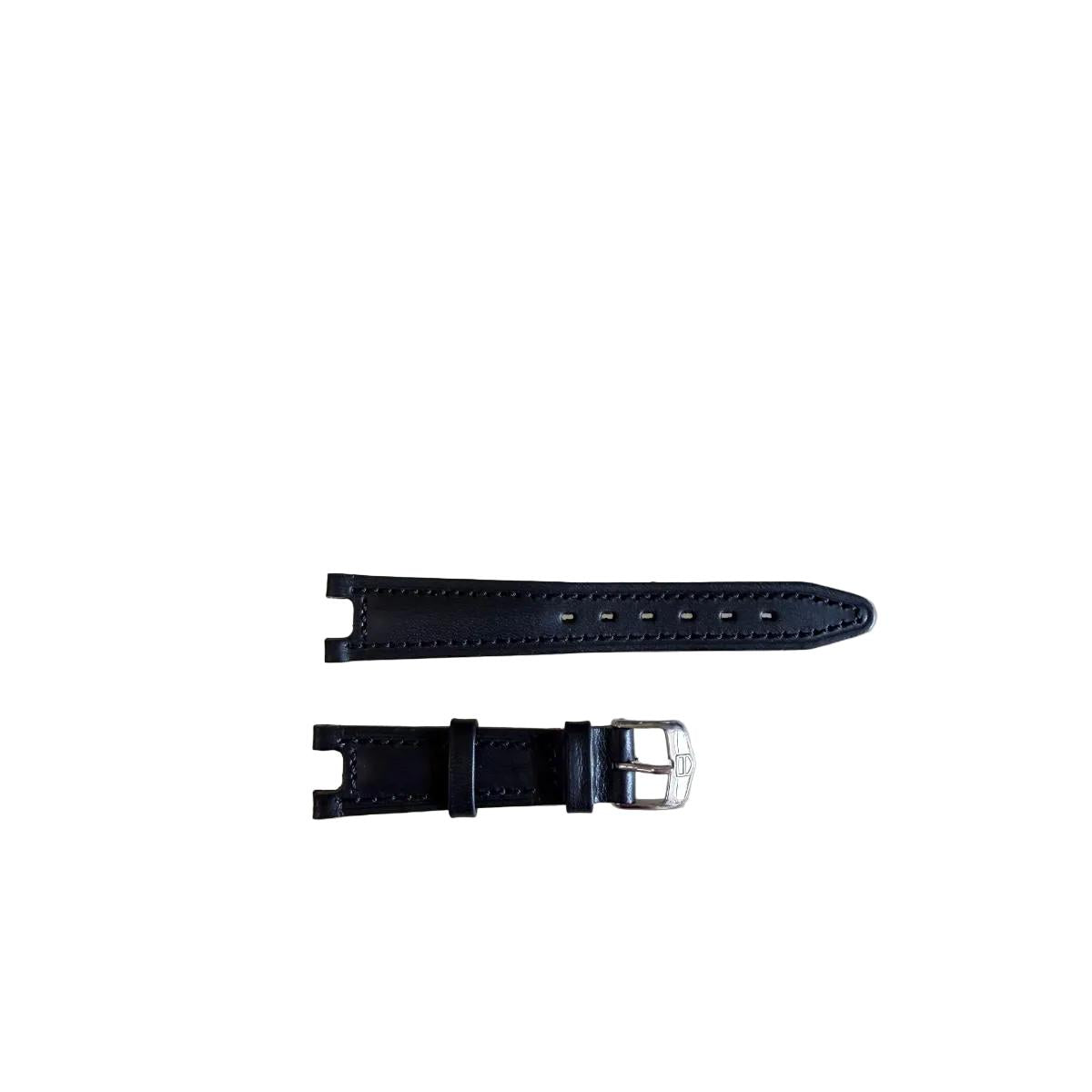 Authentic TAG Heuer Black Leather Watch Strap Band 18mm with Buckle BN0457