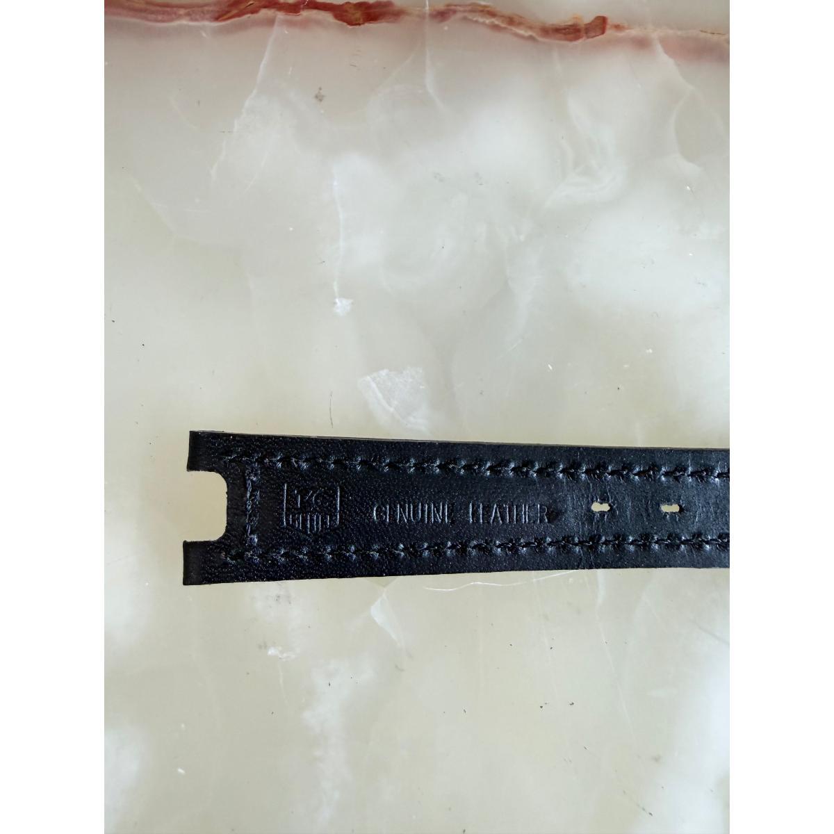 Authentic TAG Heuer Black Leather Watch Strap Band 18mm with Buckle BN0457