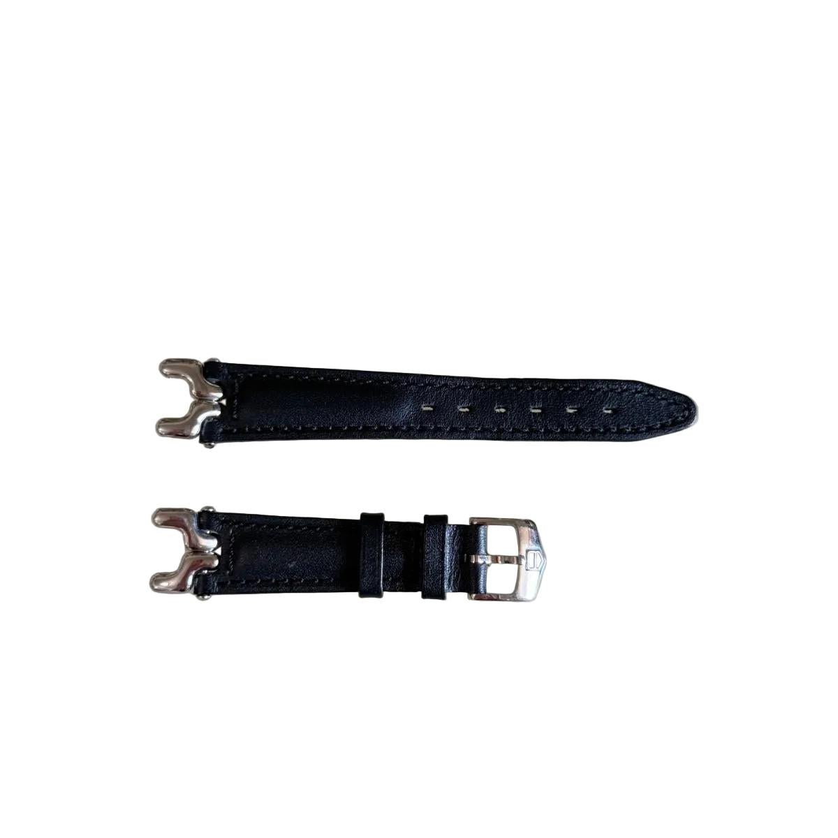 Authentic TAG Heuer Black Leather Watch Strap 18mm with Buckle Link BN0457