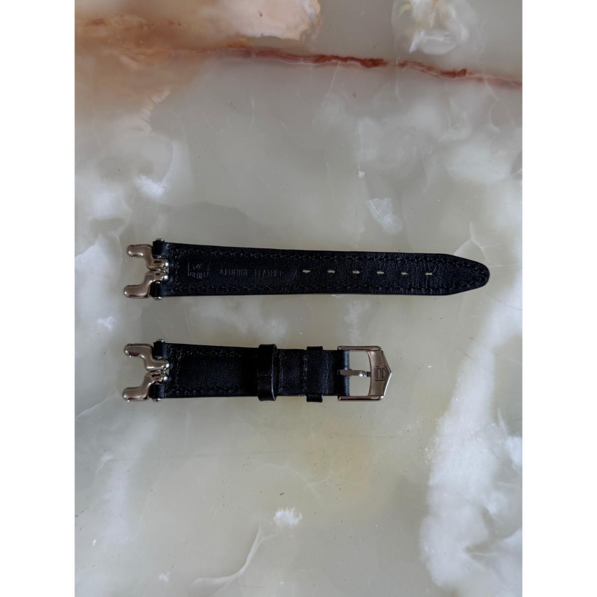 Authentic TAG Heuer Black Leather Watch Strap 18mm with Buckle Link BN0457
