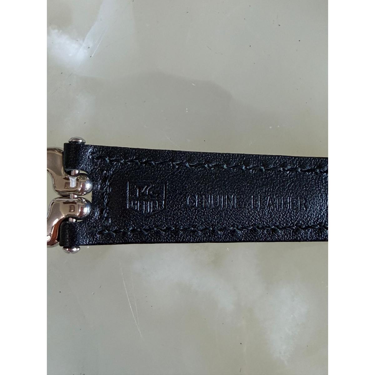 Authentic TAG Heuer Black Leather Watch Strap 18mm with Buckle Link BN0457