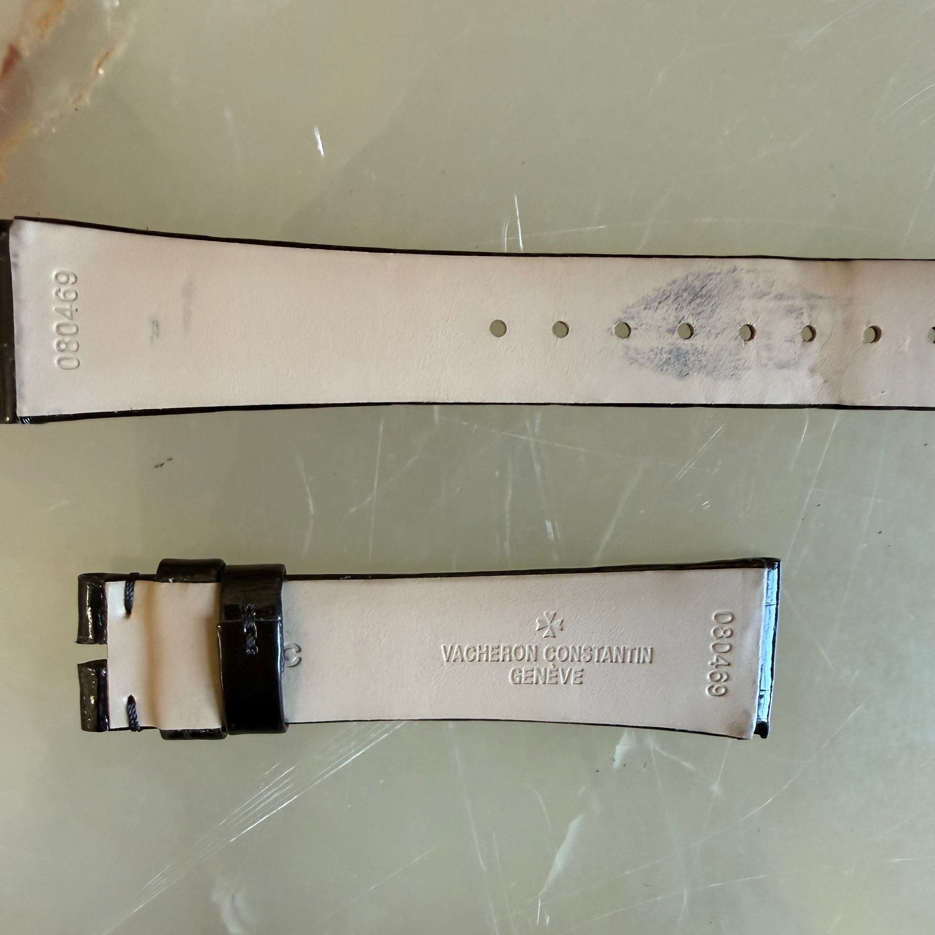Authentic Vacheron Constantin Alligator Black Shiny Watch Band Strap 20mm