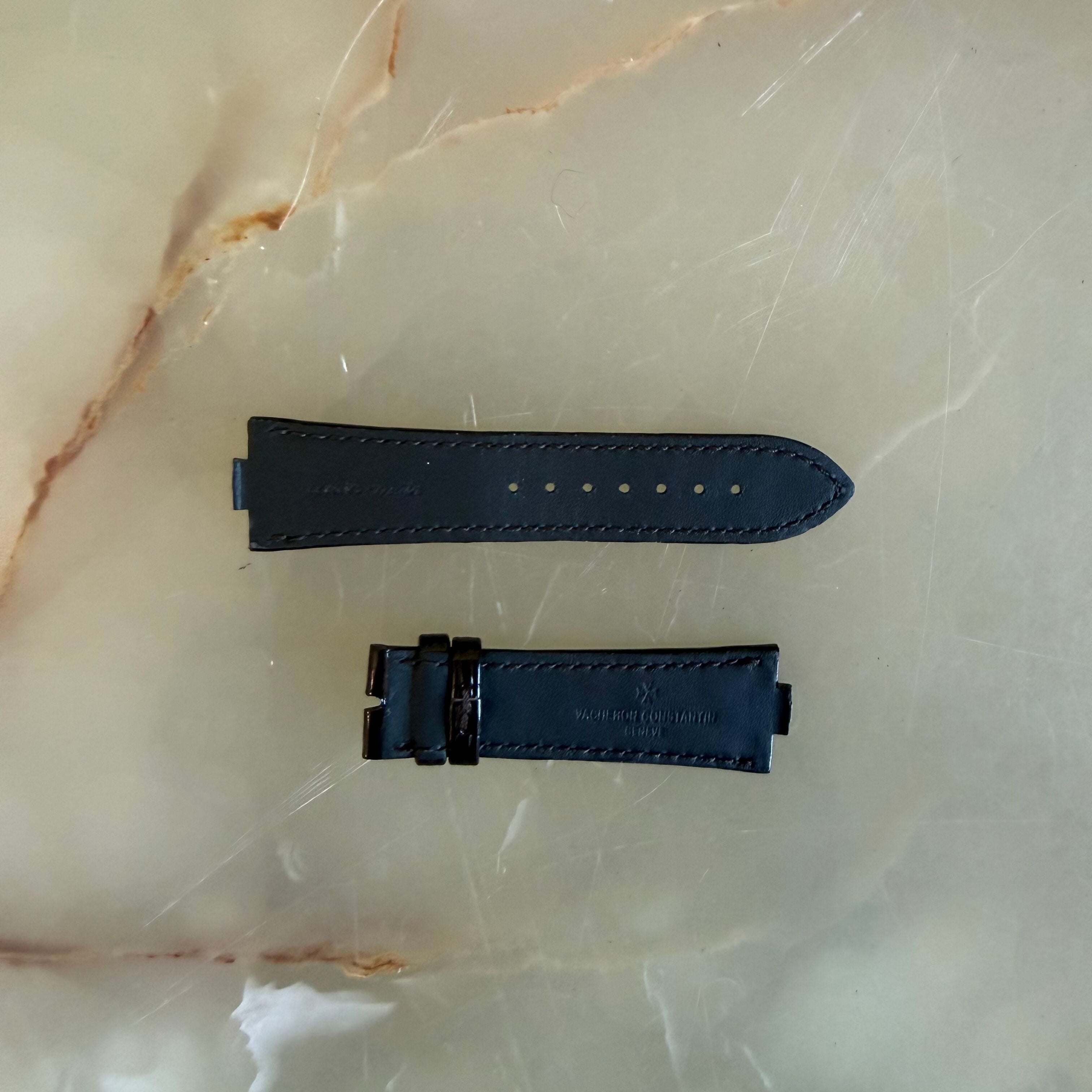 Authentic Vacheron Constantin Overseas Alligator Dark Brown Shiny Watch Band Strap 22mm