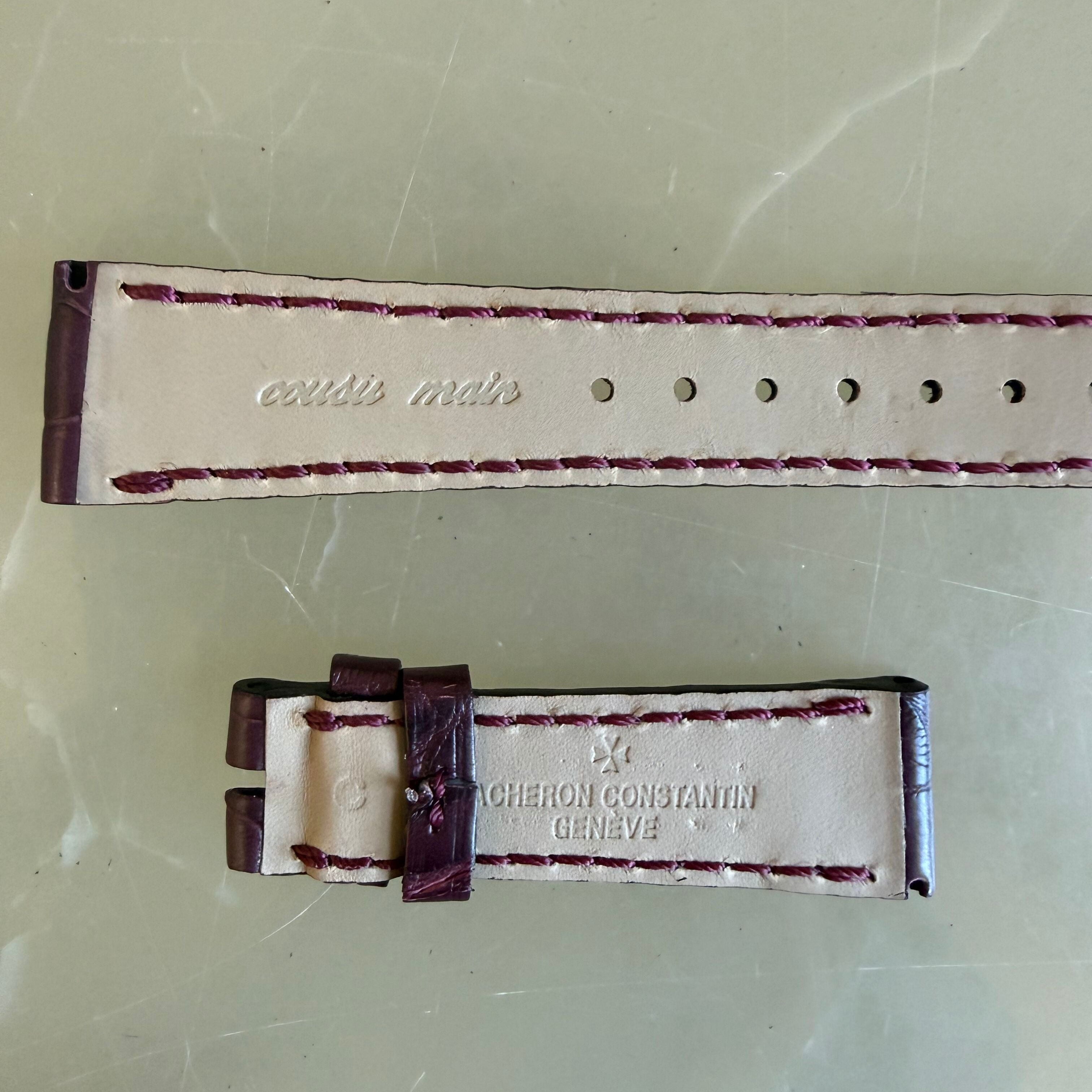 Authentic Vacheron Constantin Alligator Burgundy Watch Band Strap 17mm