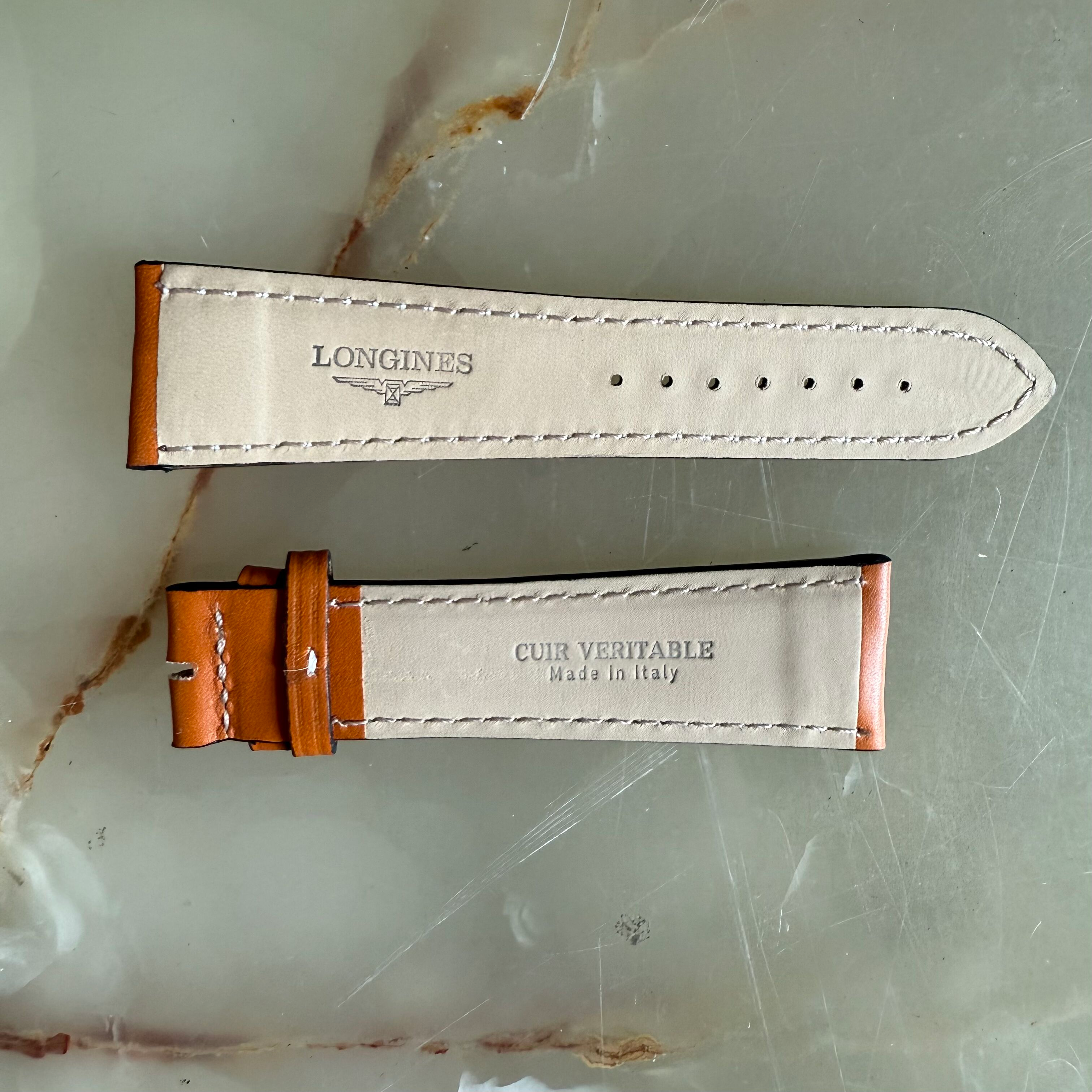 Authentic Longines Master Collection Orange Leather Watch Strap Band 25mm L682101328