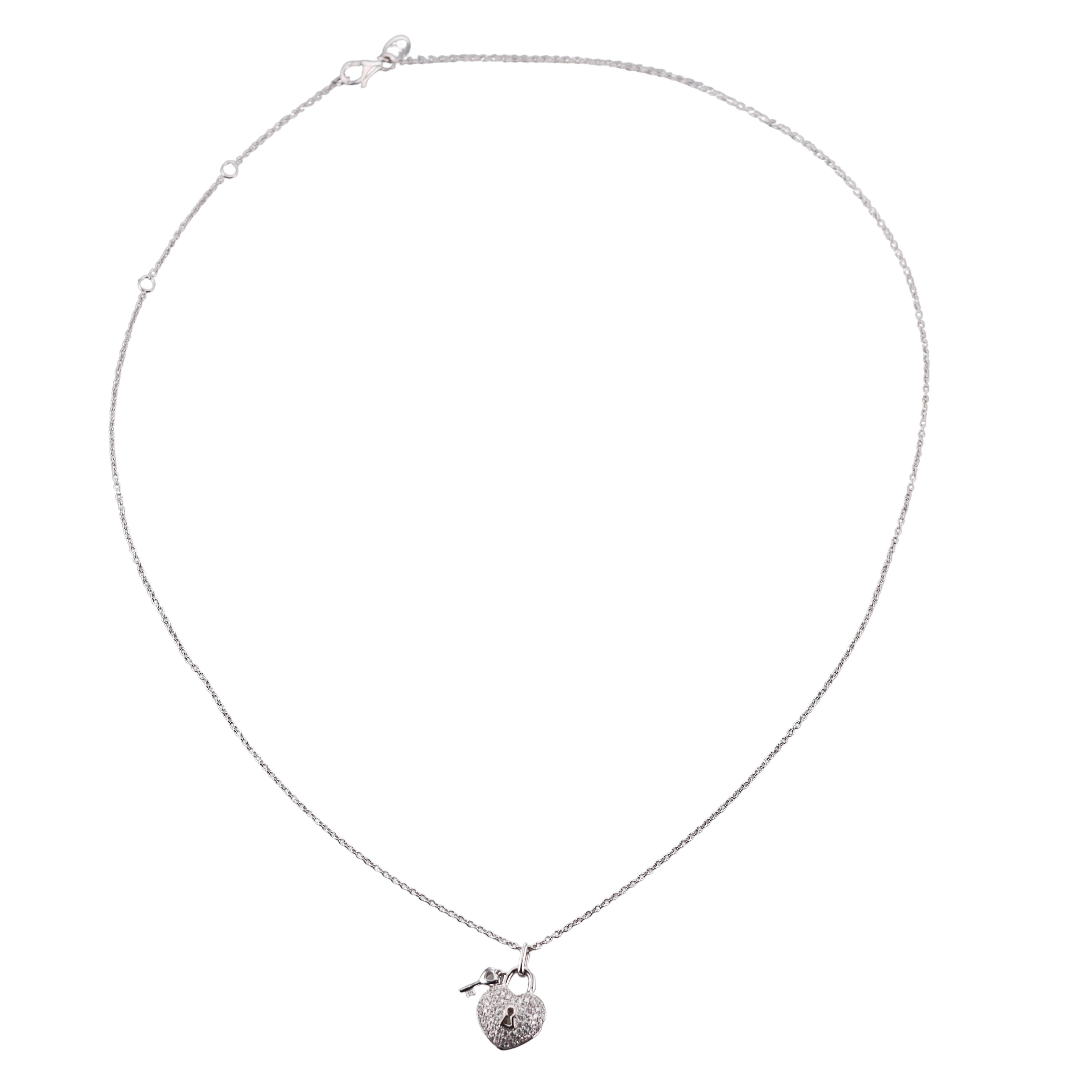 Memoire by Hearts on Fire 18k Gold Diamond Heart Padlock Pendant Necklace