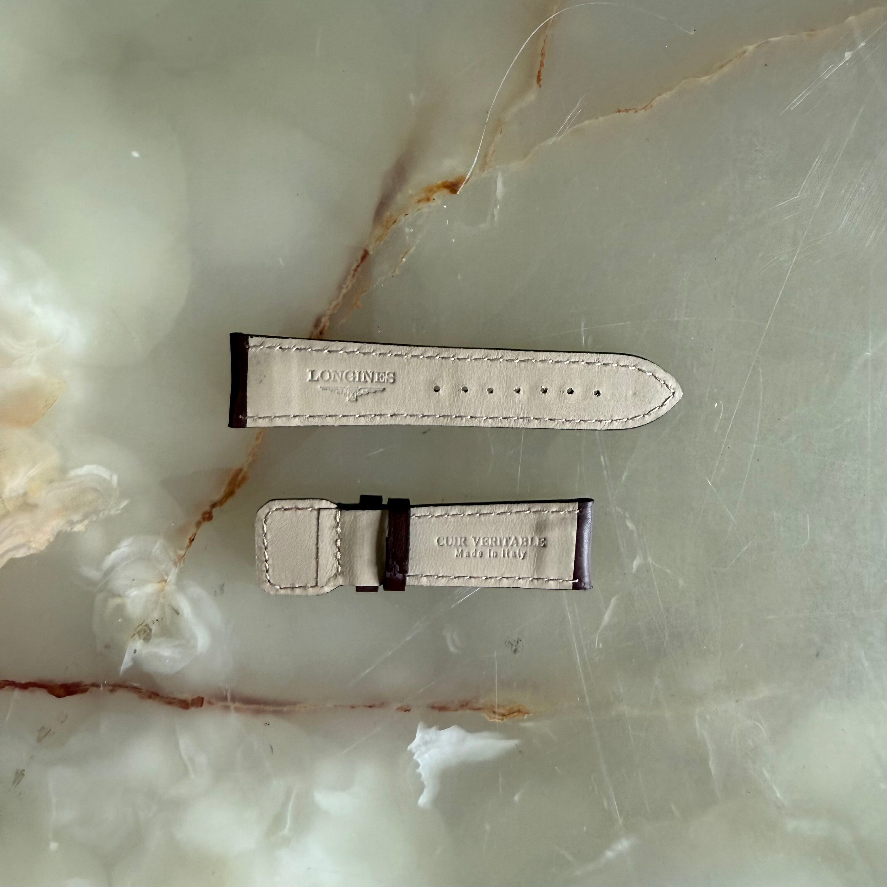 Authentic Longines Brown Leather Watch Strap Band 21mm