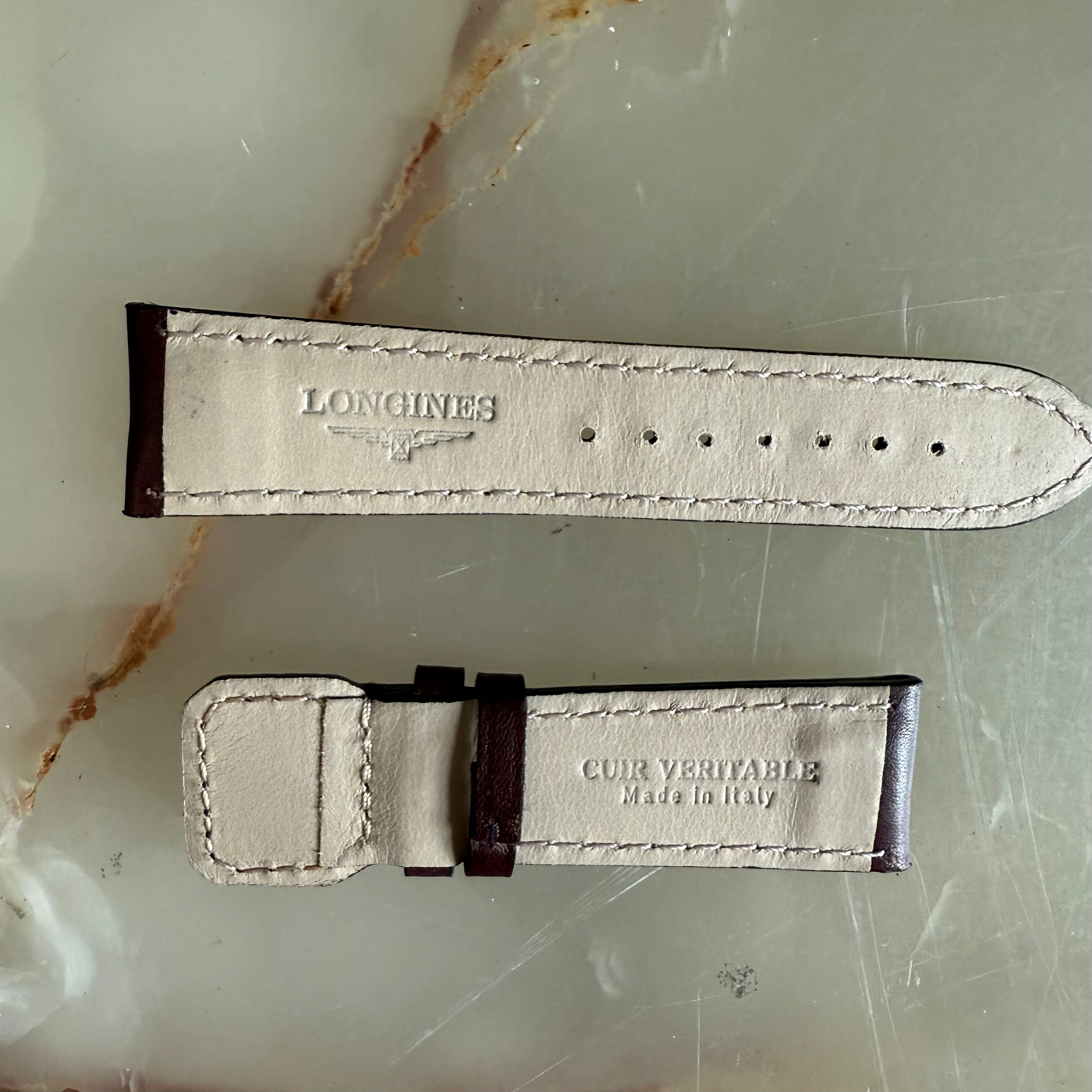 Authentic Longines Brown Leather Watch Strap Band 21mm