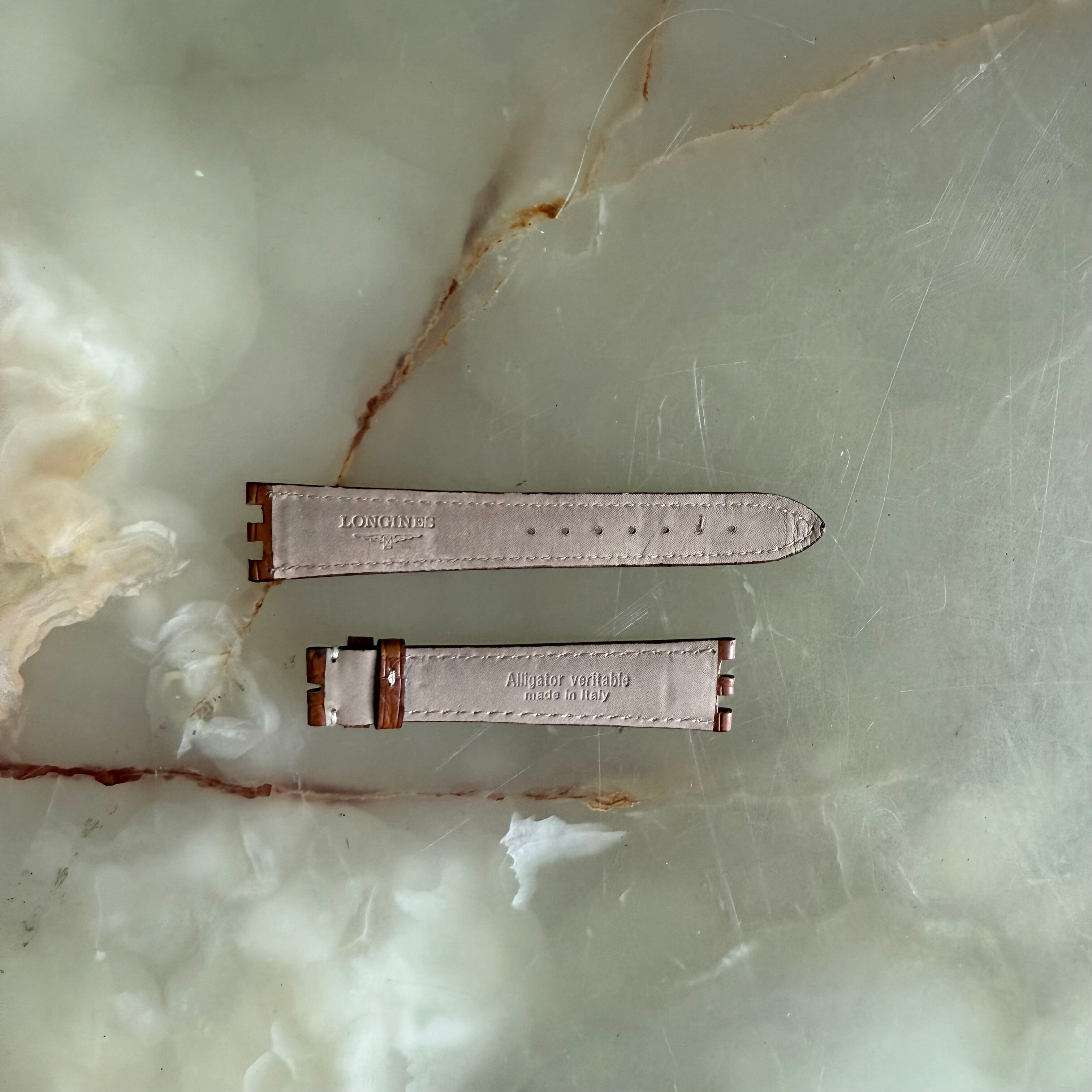 Authentic Longines Dolce Vita Brown Alligator Watch Strap Band 20mm L682101312