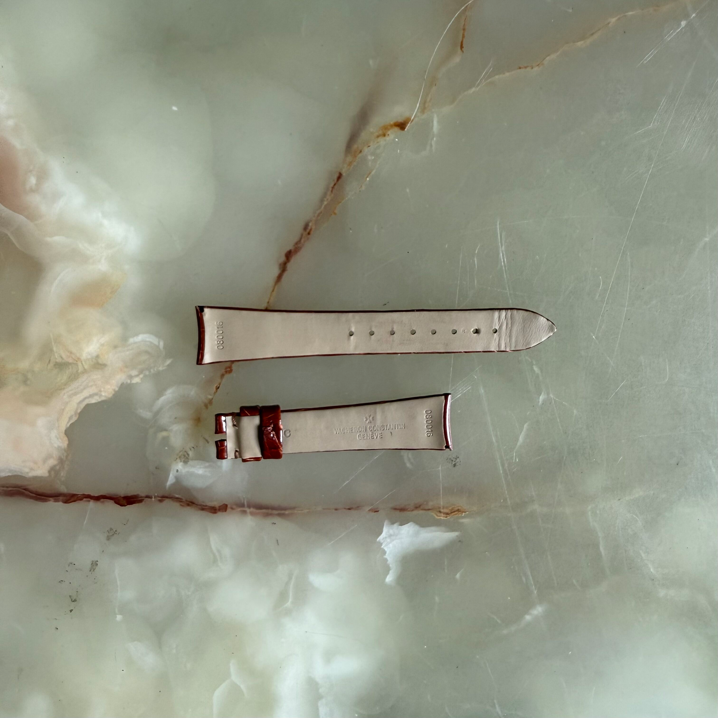 Authentic Vacheron Constantin Brown Alligator Watch Strap Band 18mm 080016