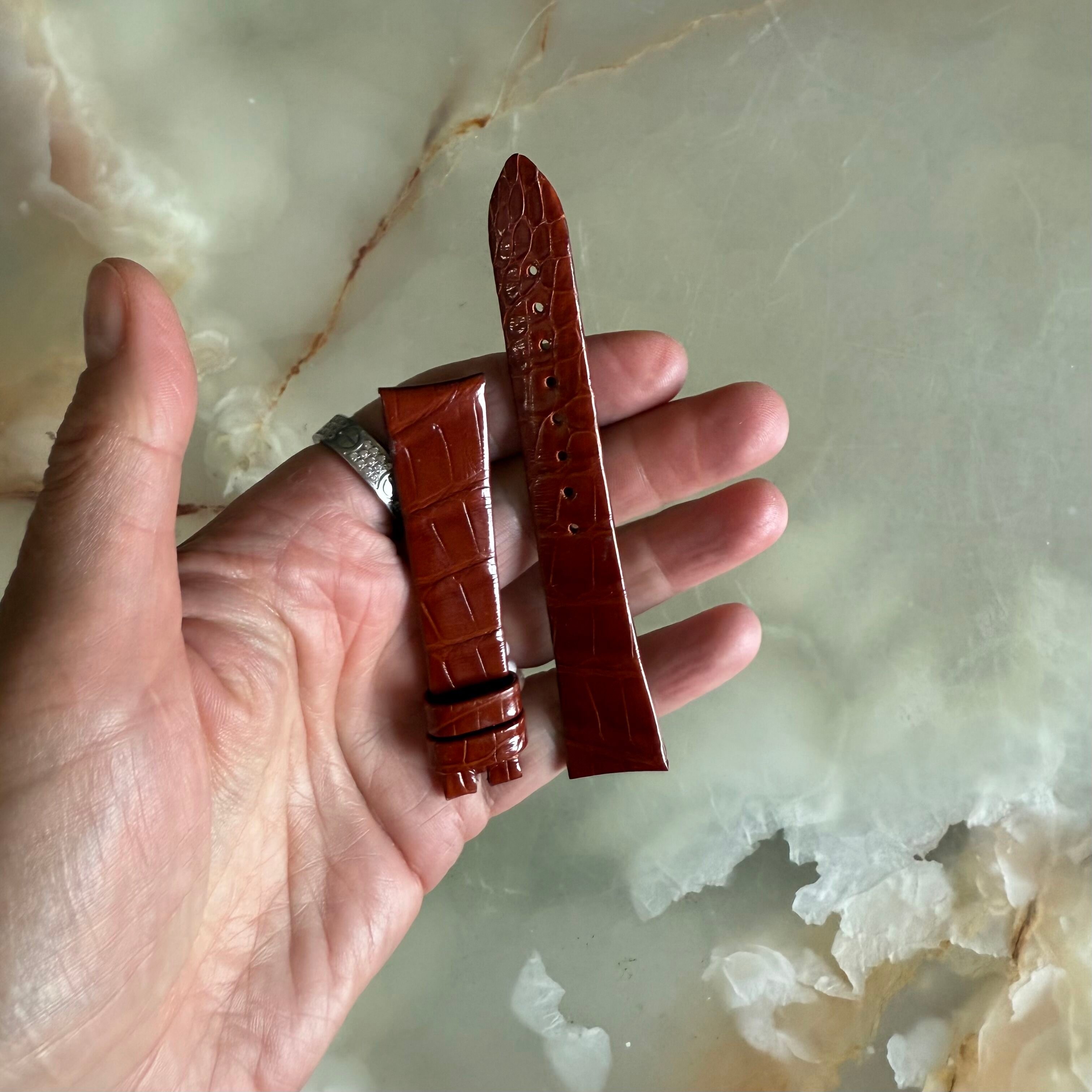 Authentic Vacheron Constantin Brown Alligator Watch Strap Band 18mm 080016