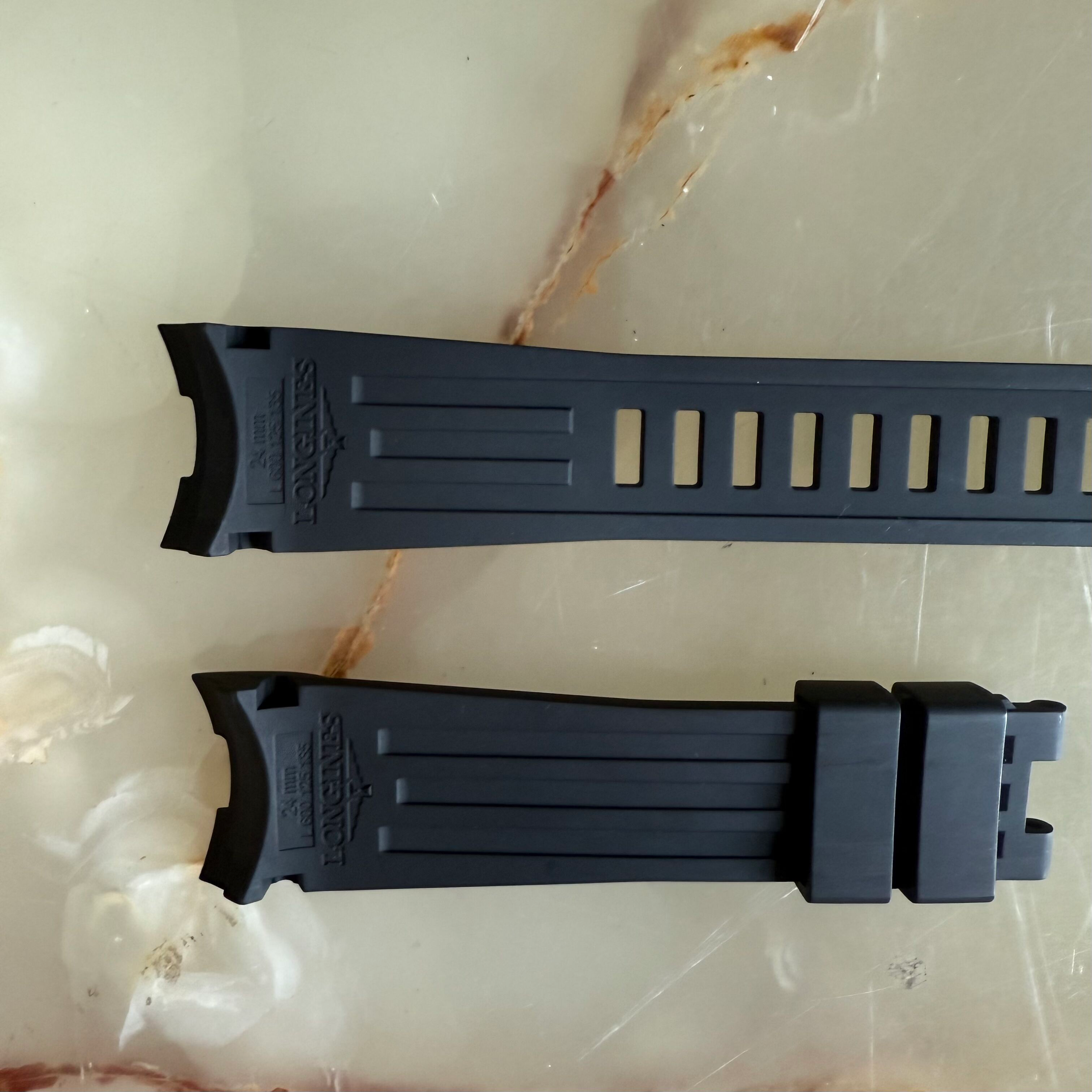 Authentic Longines HydroConquest Black Rubber Watch Strap Band 24mm L682125135