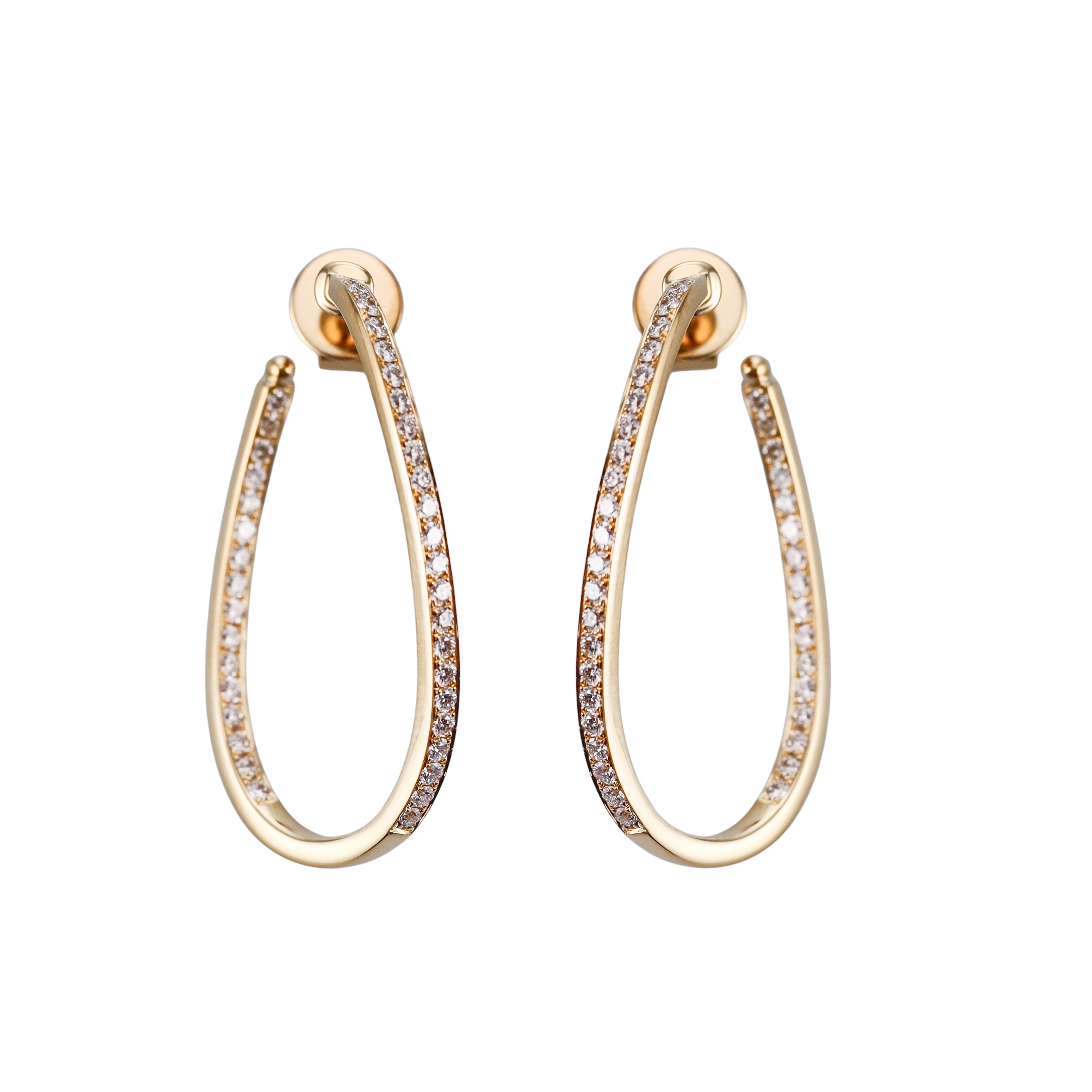 Memoire by Hearts on Fire 18k Gold Diamond Twist Hoops Earrings