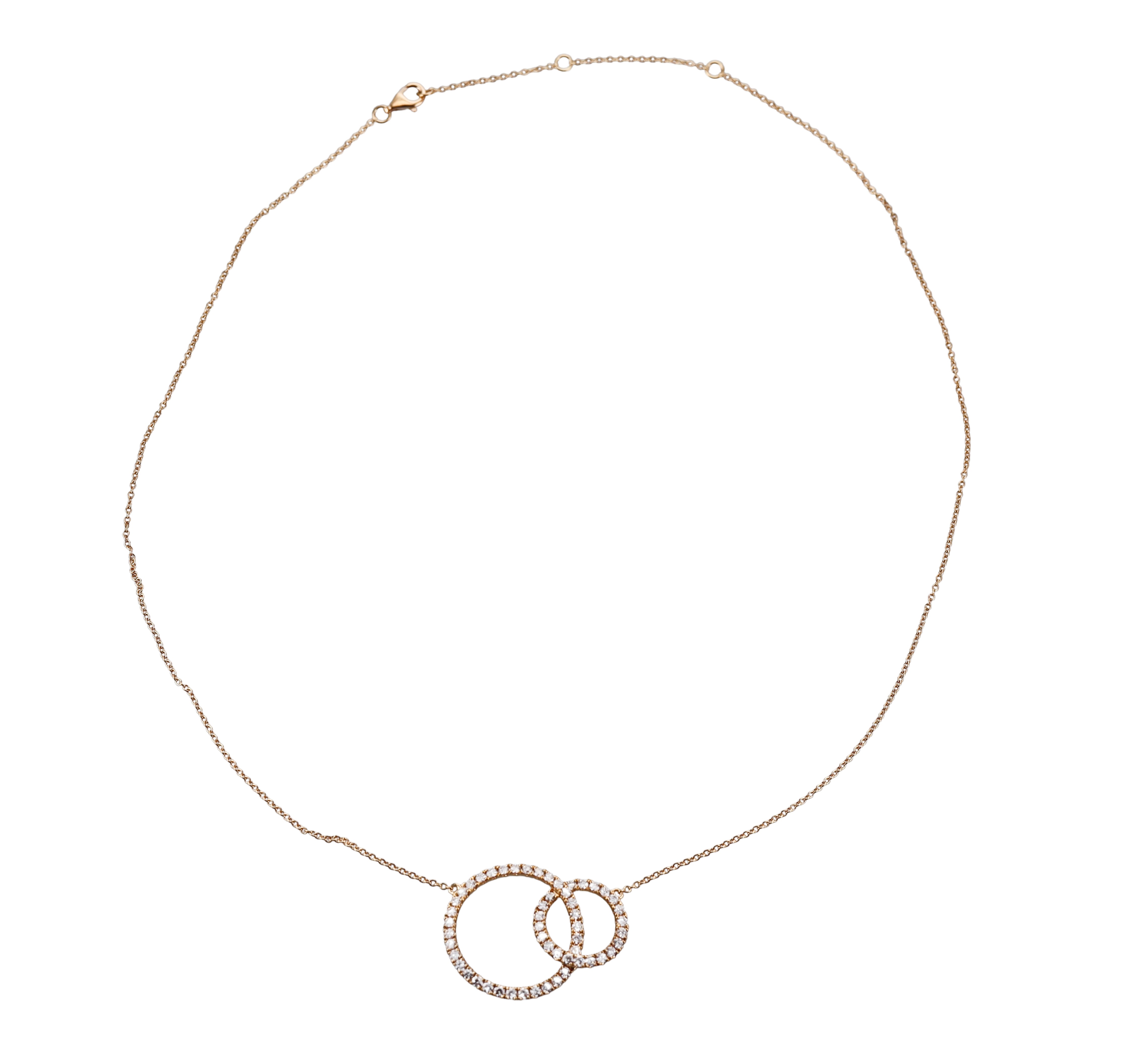 Memoire by Hearts on Fire 18k Gold Diamond Interlocking Circle Pendant Necklace