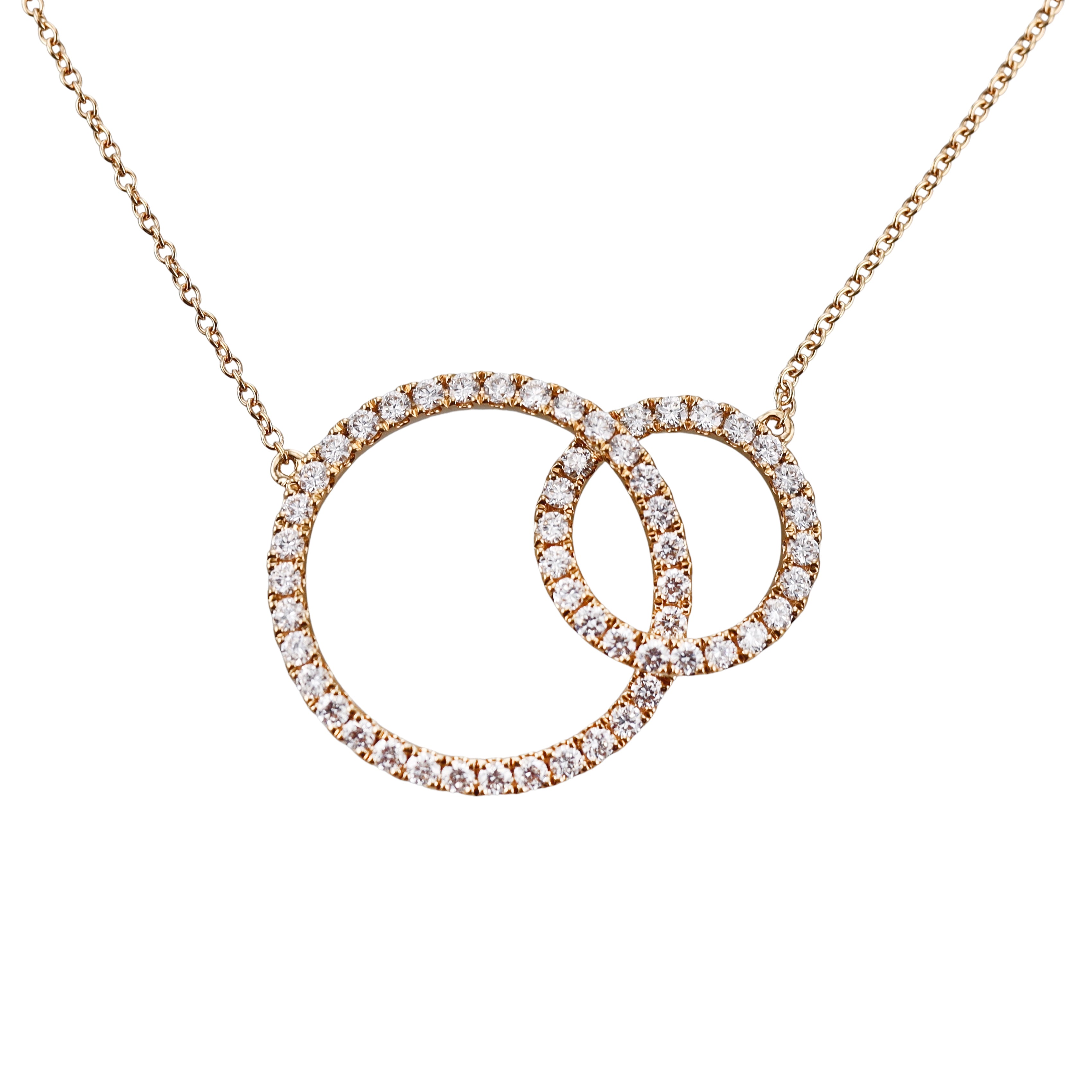Memoire by Hearts on Fire 18k Gold Diamond Interlocking Circle Pendant Necklace