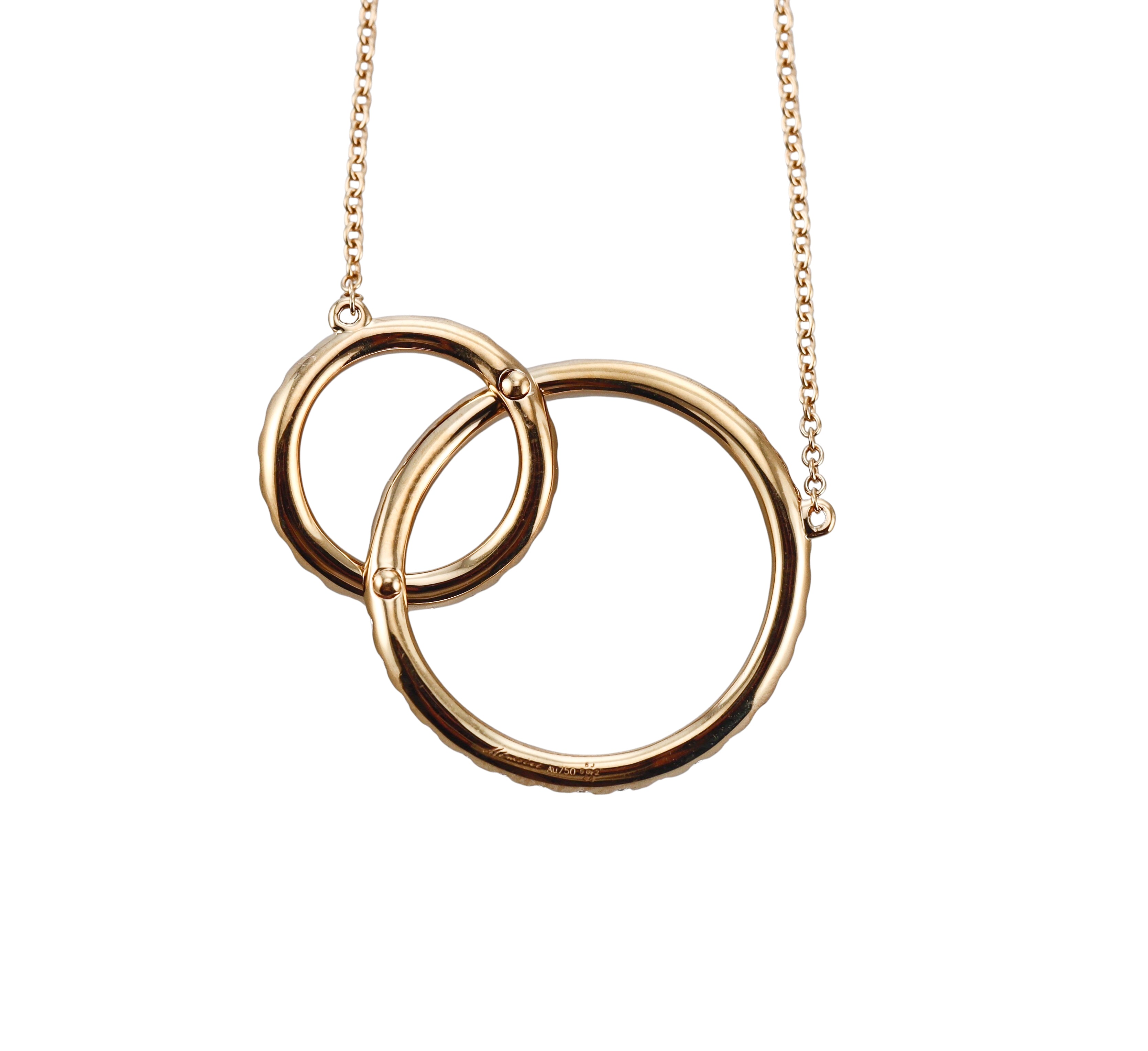 Memoire by Hearts on Fire 18k Gold Diamond Interlocking Circle Pendant Necklace