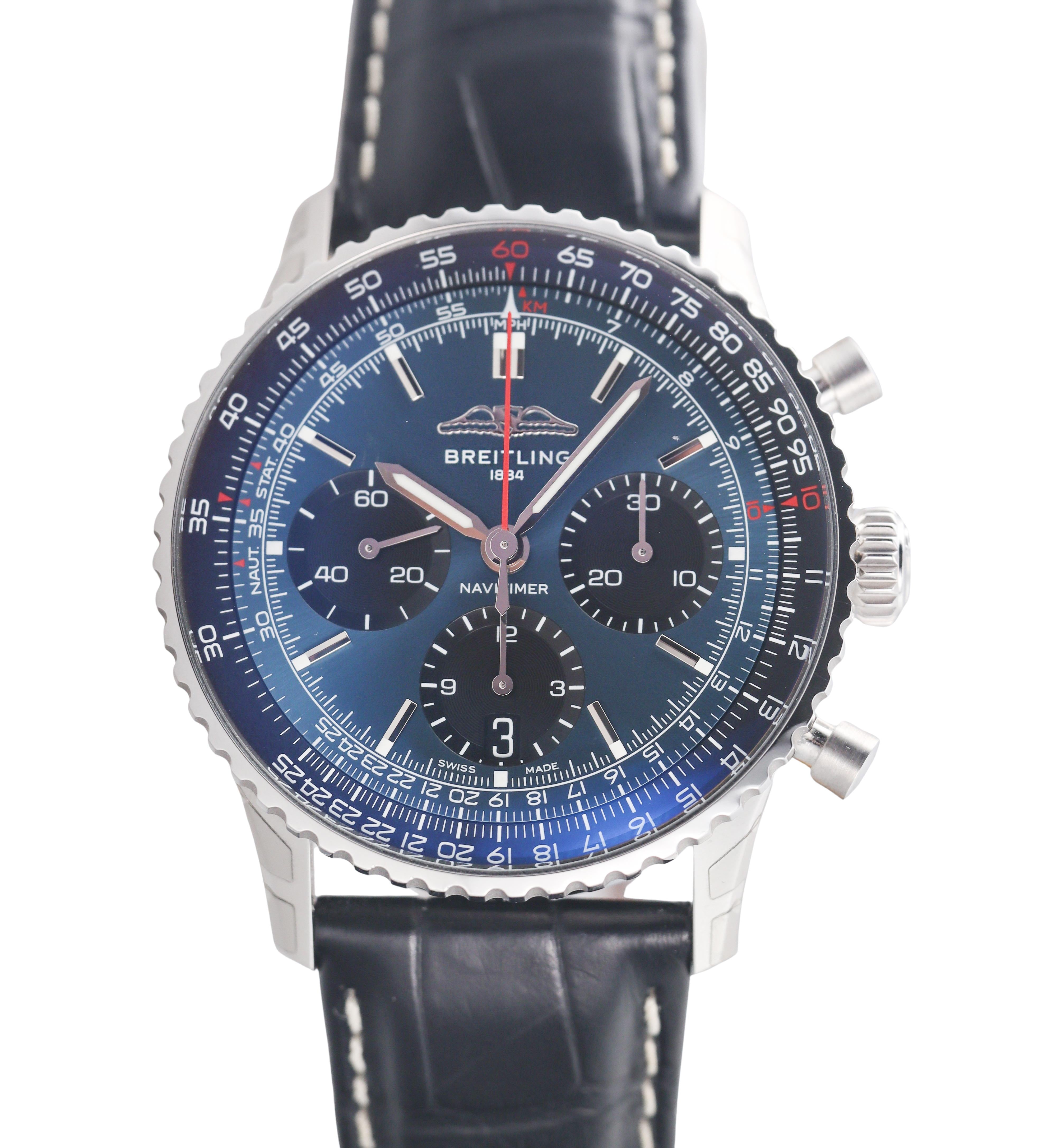Breitling Navitimer B01 Chronograph 41 Blue Dial Steel Automatic Watch AB0139