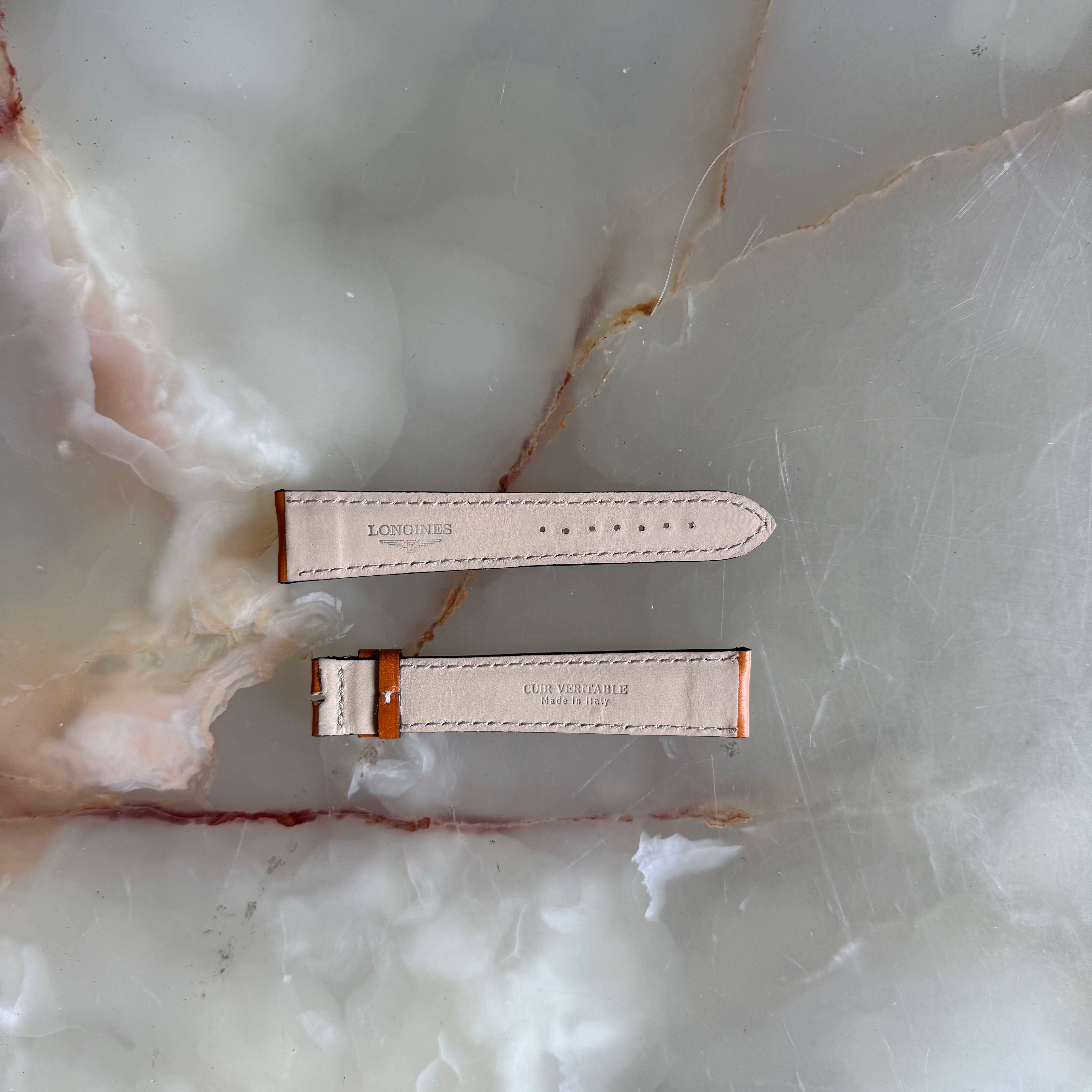 Authentic Longines Orange Leather Watch Strap Band 21mm L682112897