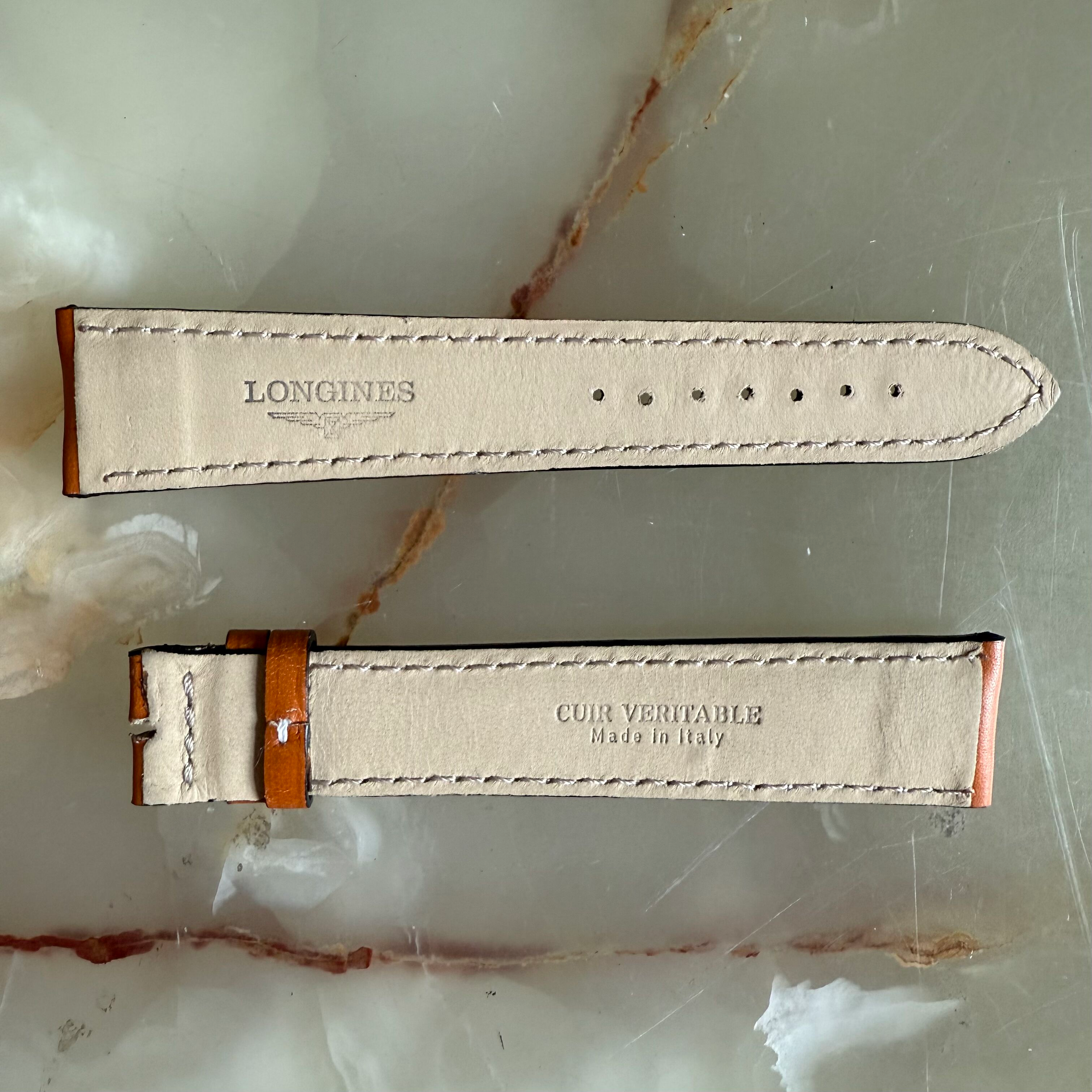 Authentic Longines Orange Leather Watch Strap Band 21mm L682112897