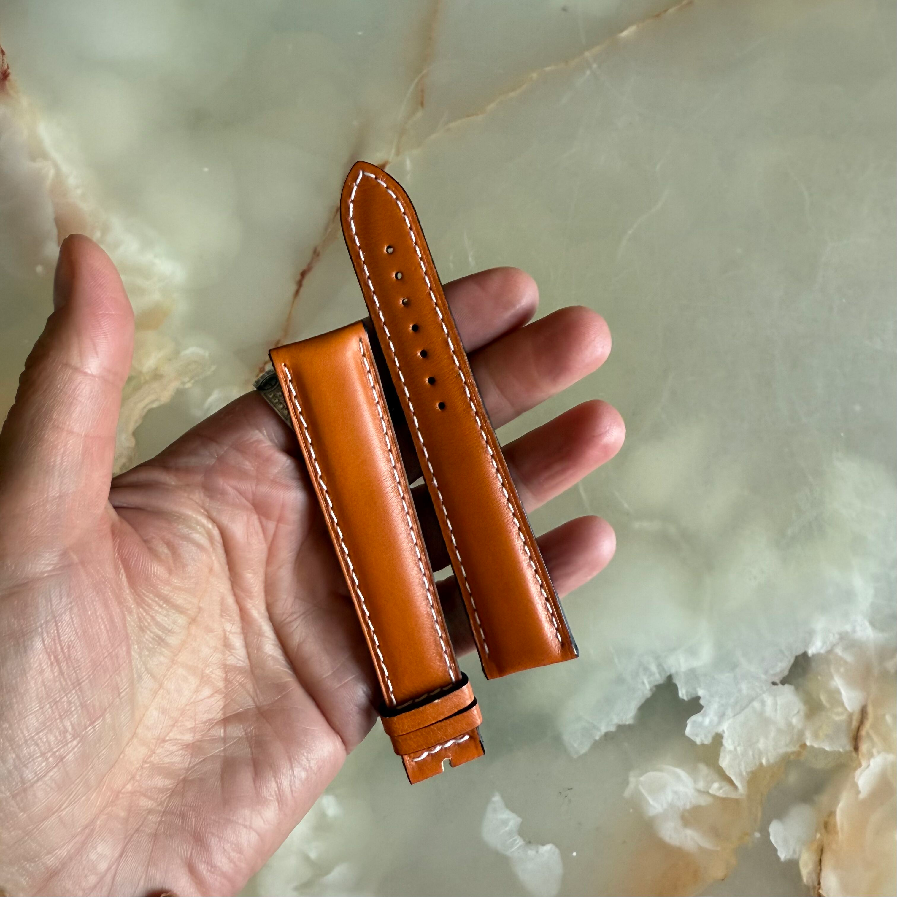 Authentic Longines Orange Leather Watch Strap Band 21mm L682112897