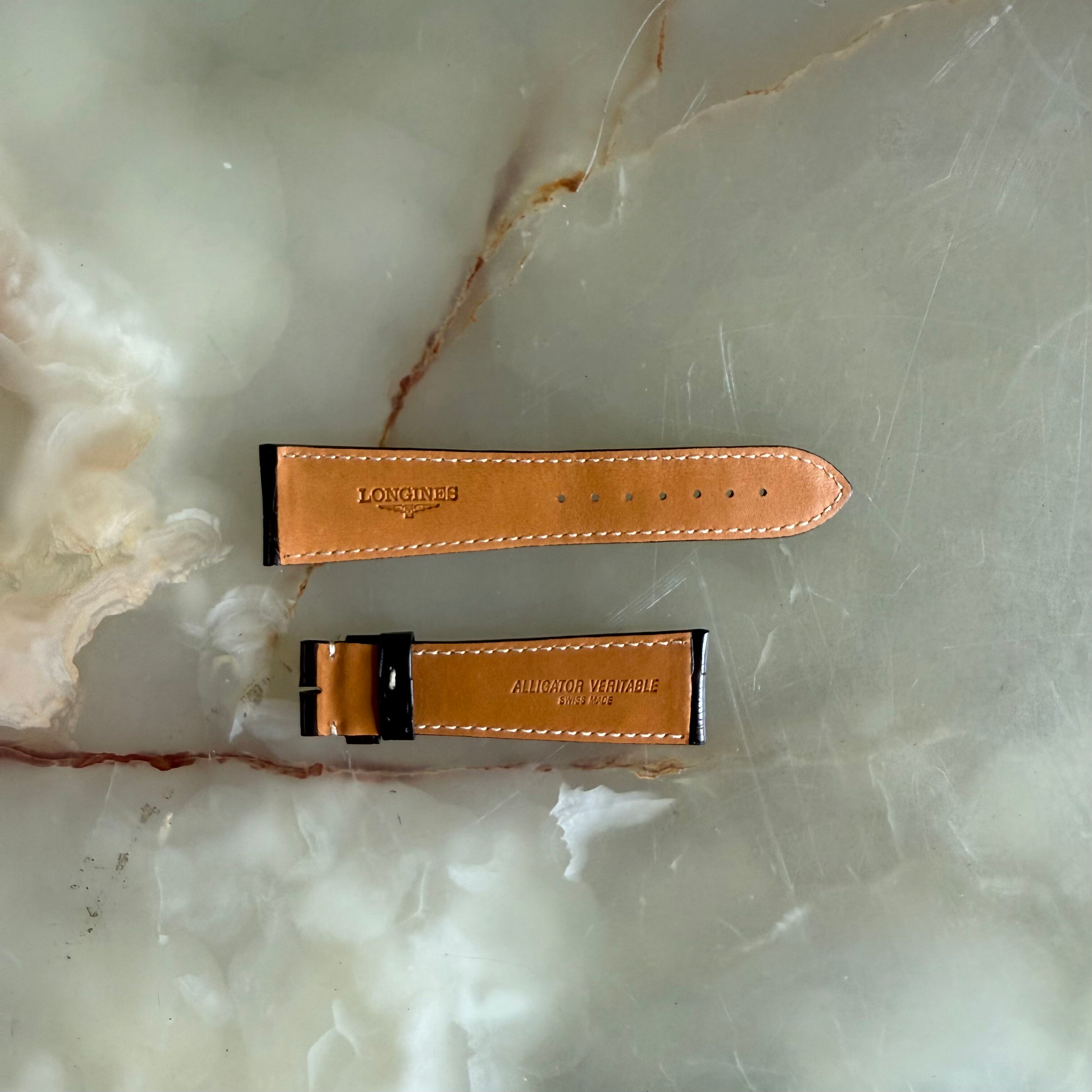 Authentic Longines Brown Alligator Watch Strap Band 25mm L682117766