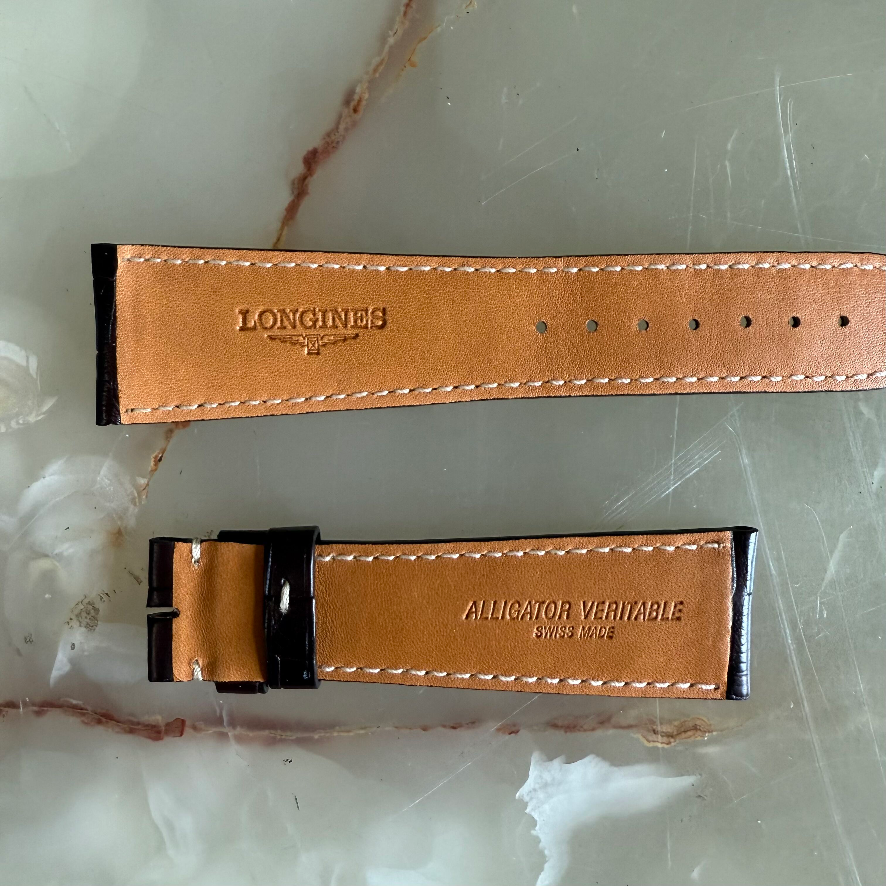 Authentic Longines Brown Alligator Watch Strap Band 25mm L682117766