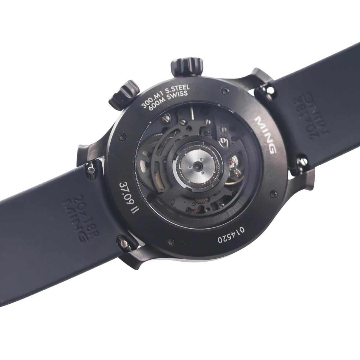 Ming 37.09 Uni 38mm Black DLC-Treated Steel Watch