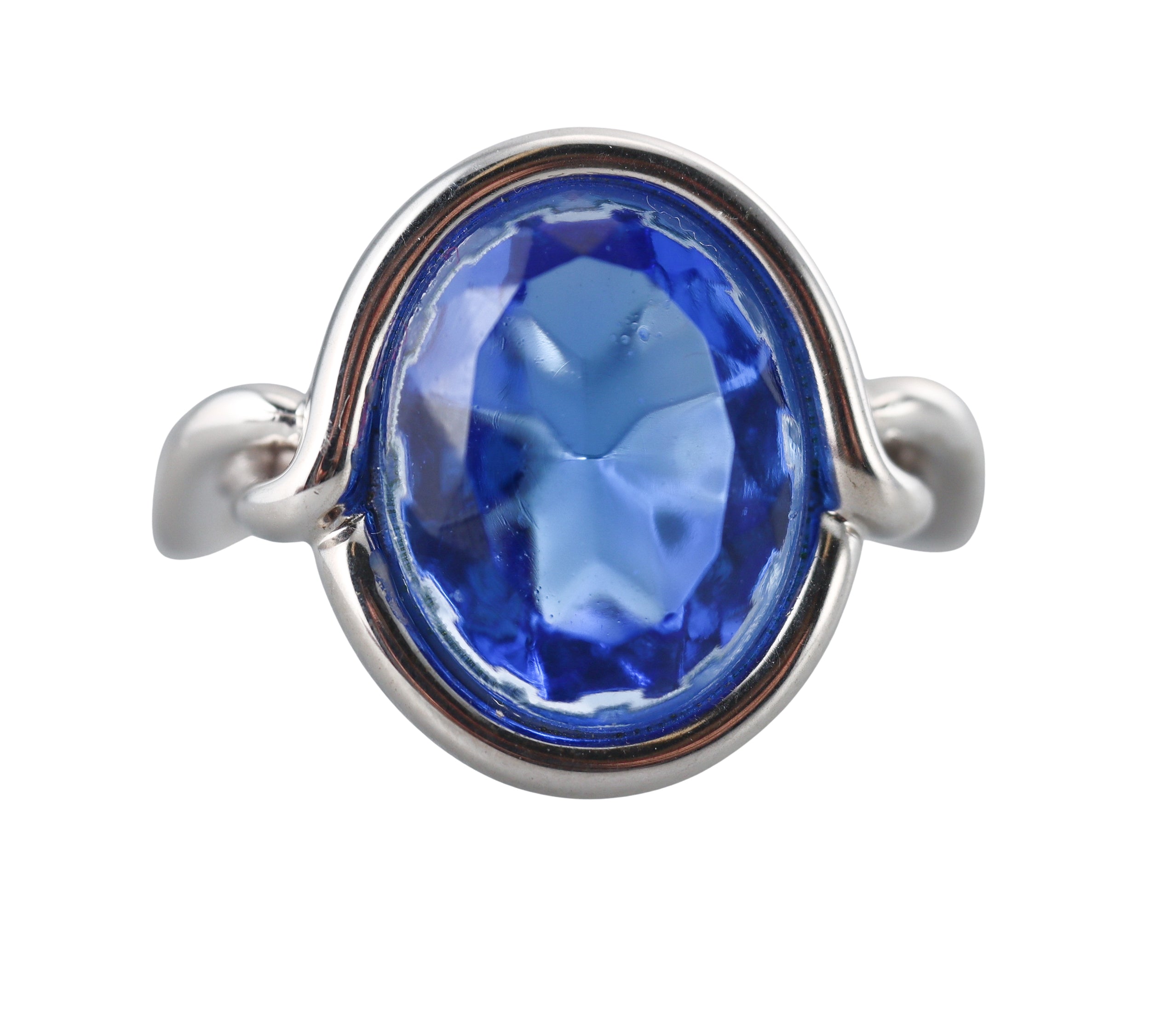 Baccarat Crystal Marie-Helene De Taillac Sterling Silver Blue Ring 2812938