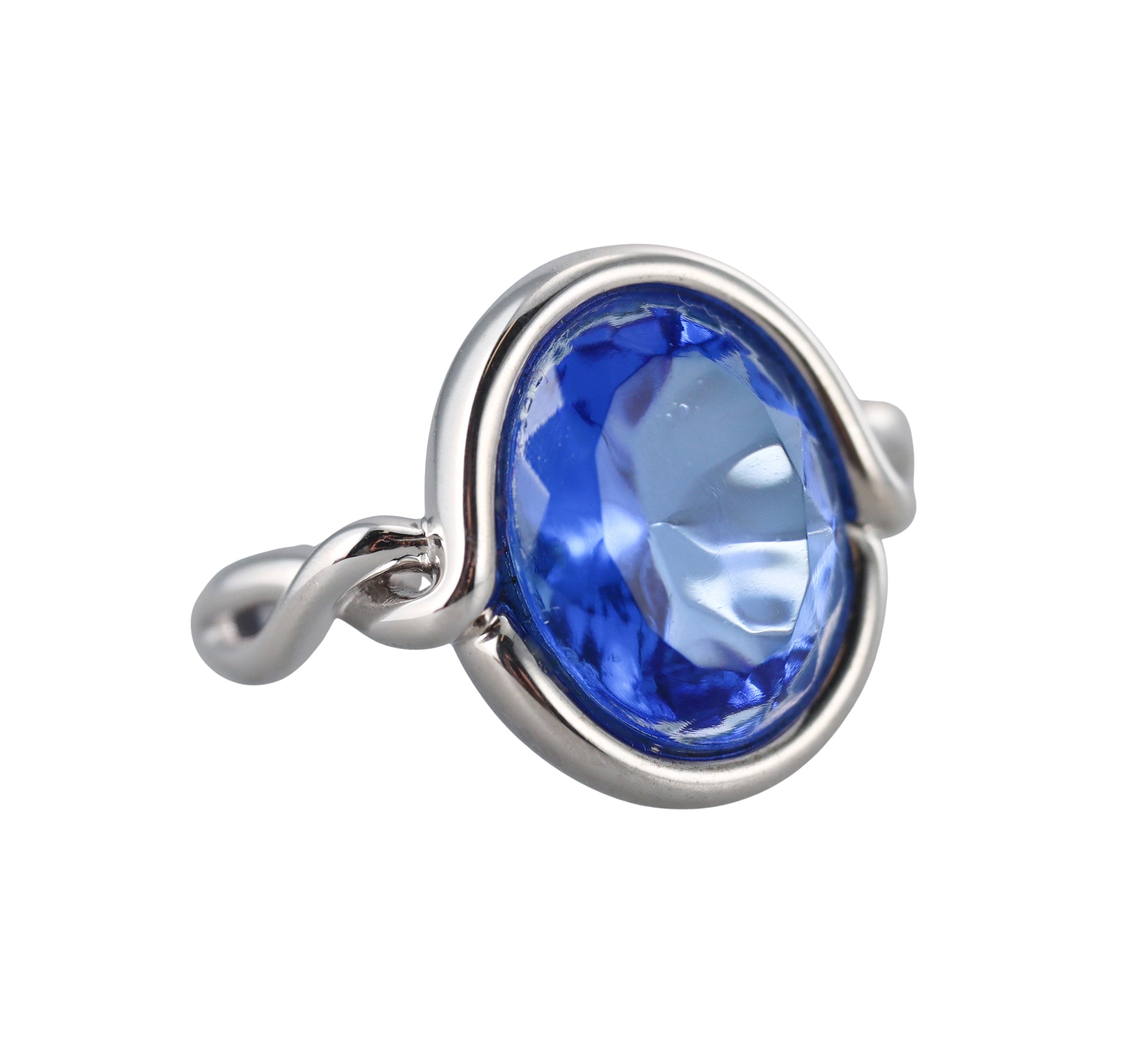 Baccarat Crystal Marie-Helene De Taillac Sterling Silver Blue Ring 2812938