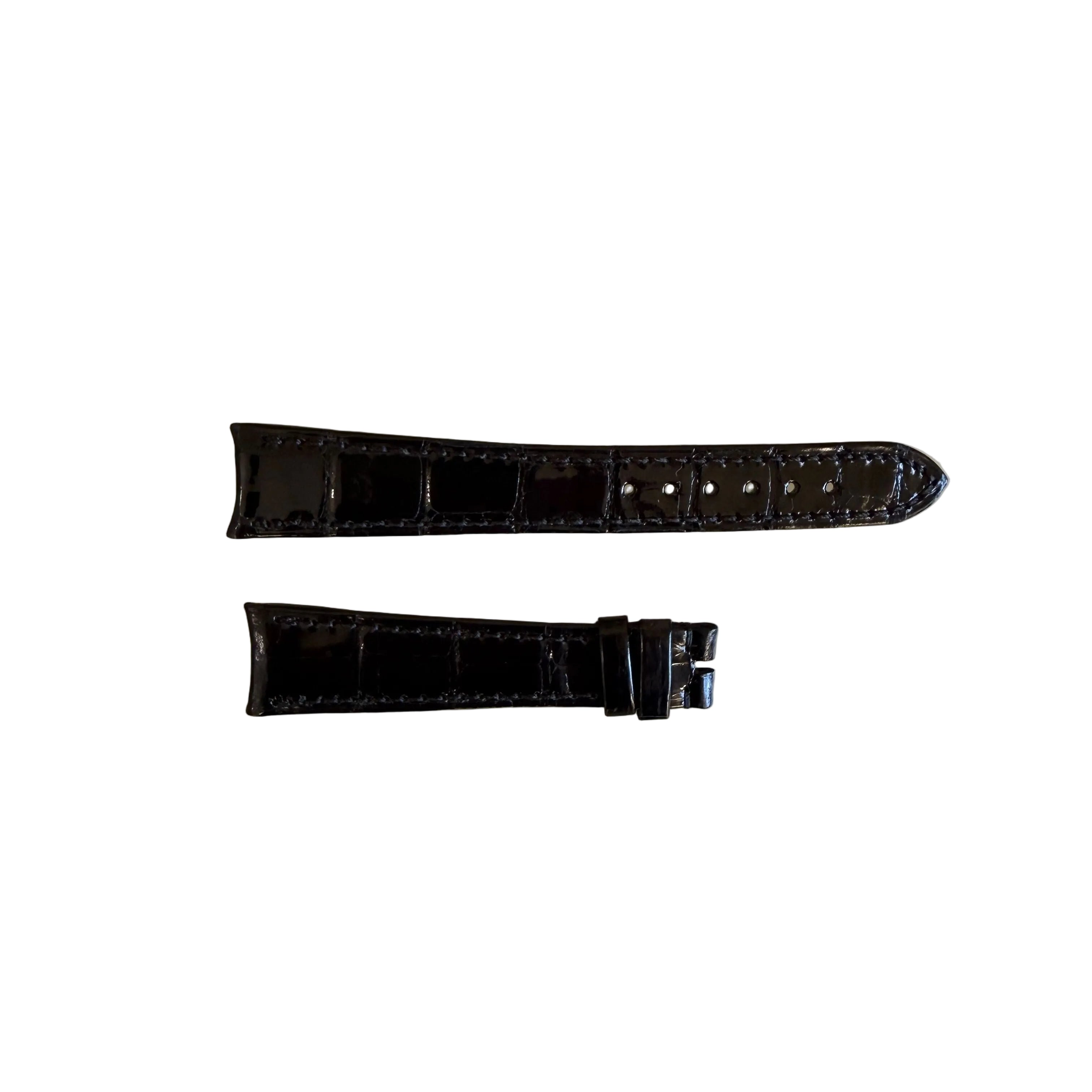Authentic Audemars Piguet Black Crocodile Shiny Watch Band Strap 18.5mm