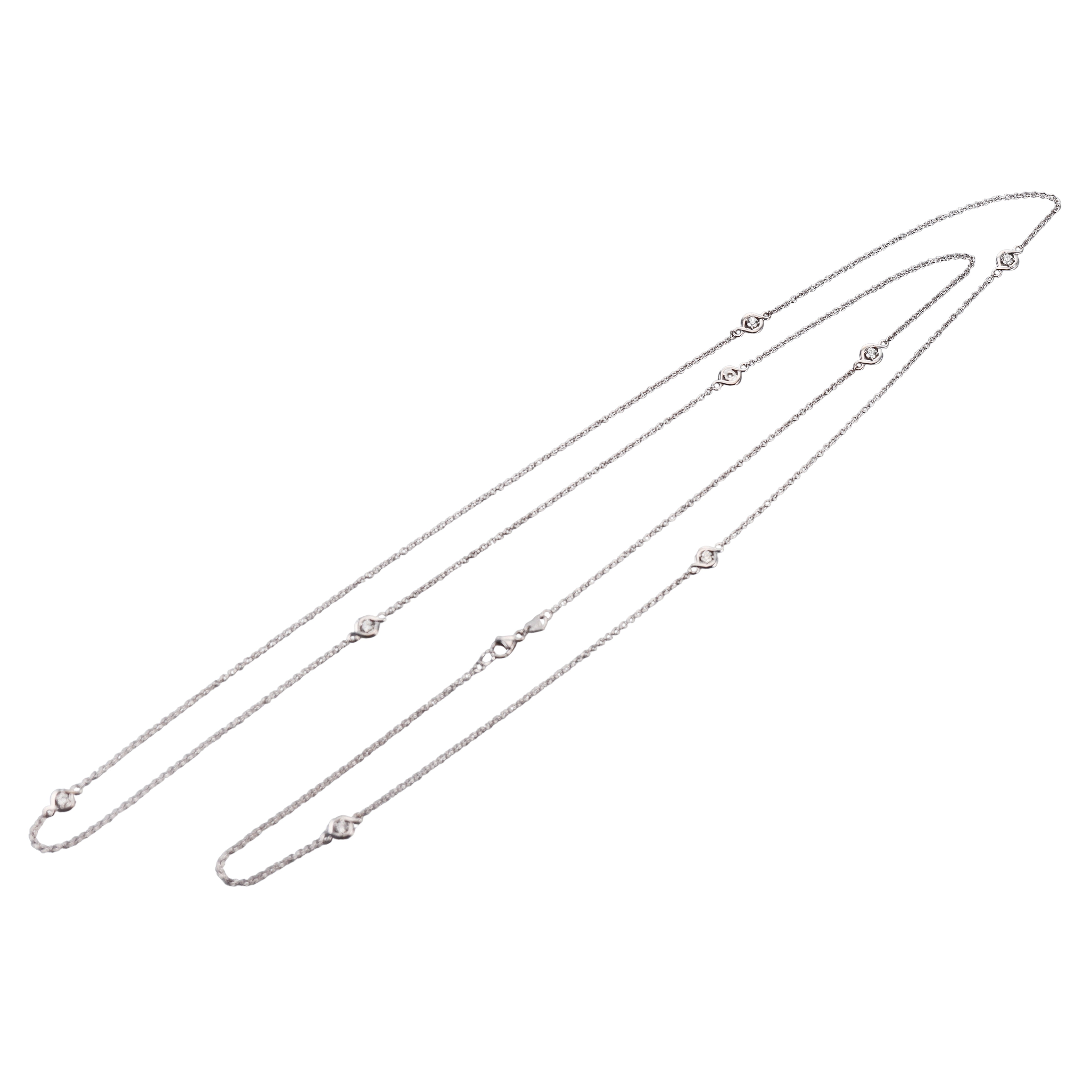 Hearts on Fire 18k White Gold Diamond Optima Station Necklace