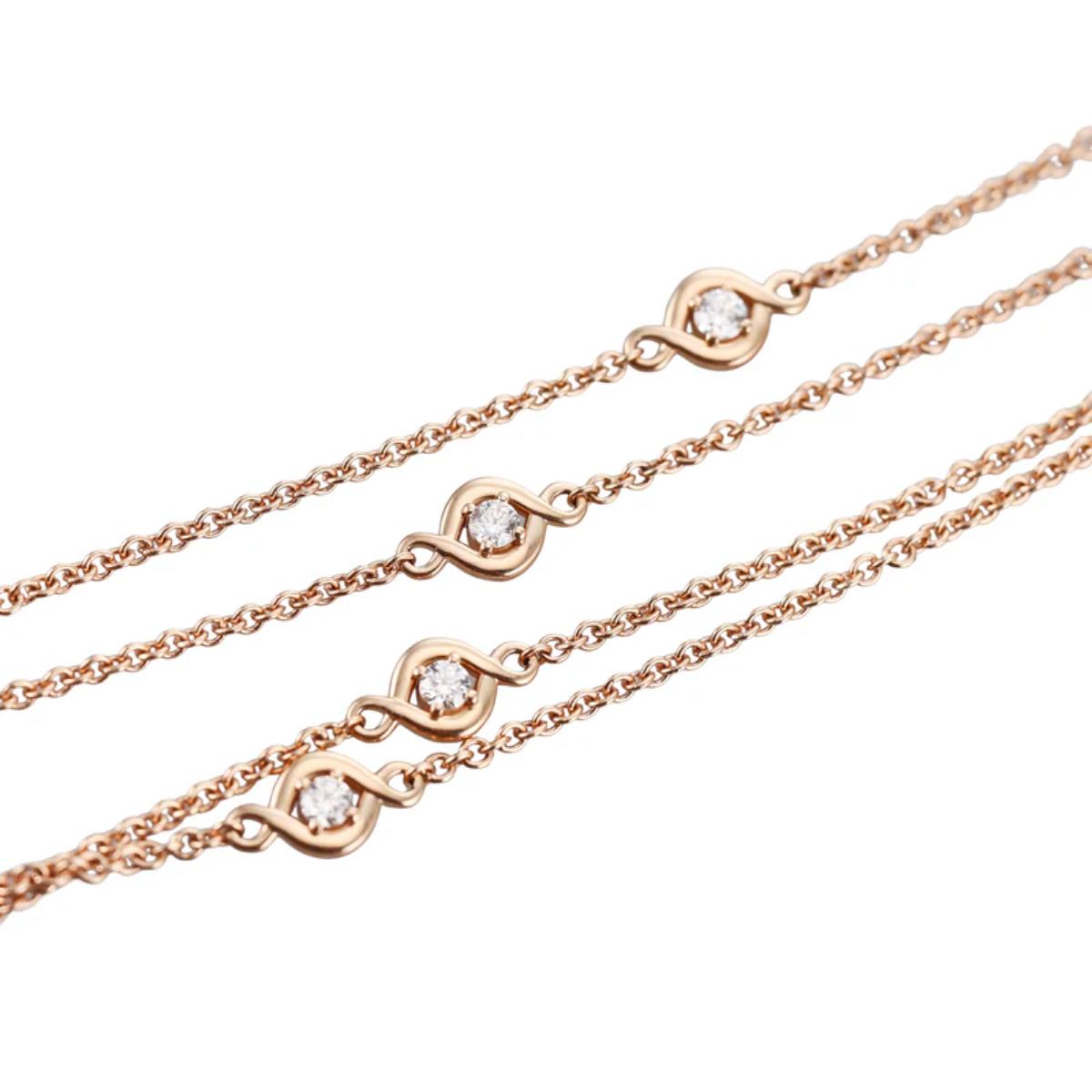 Hearts on Fire 18k Rose Gold Diamond Optima Station Necklace